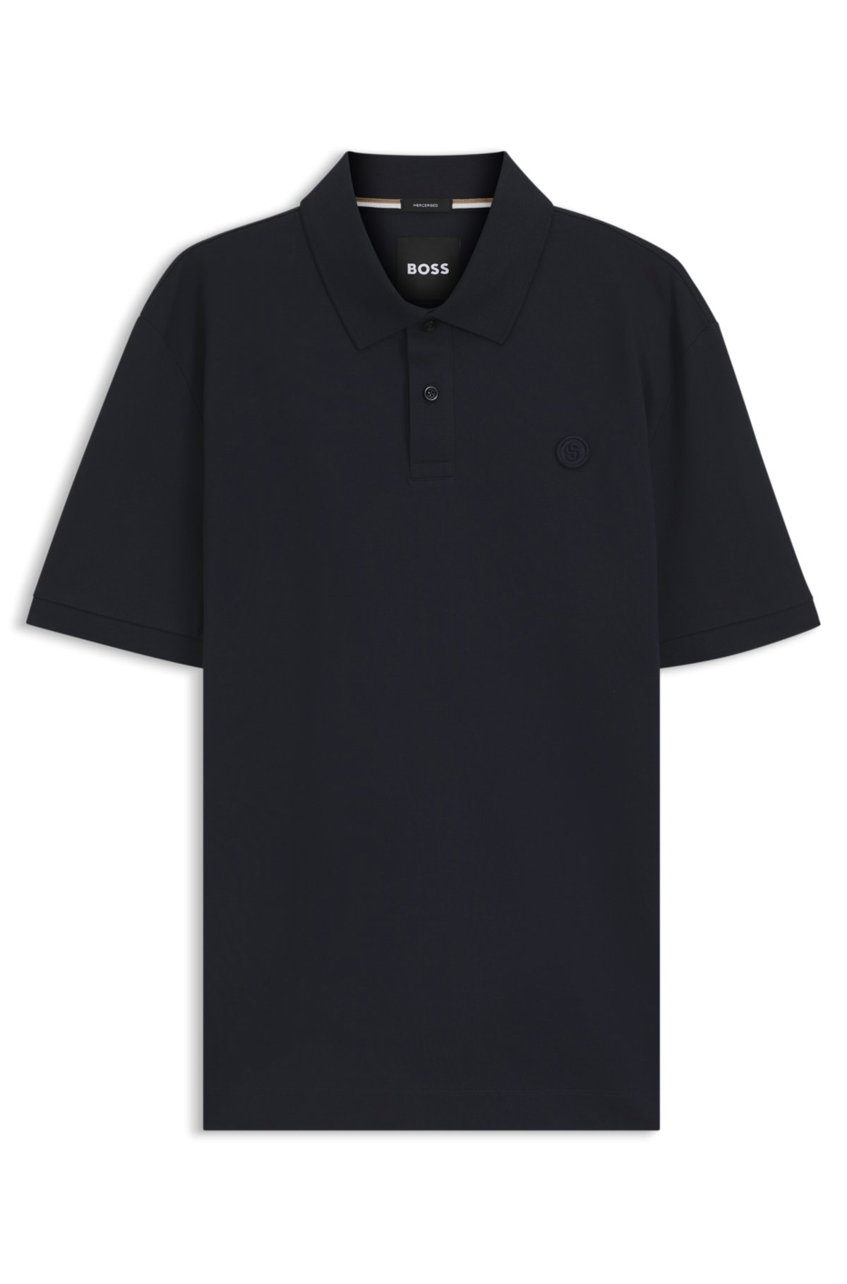 Mercerised-cotton polo shirt with Double B monogram