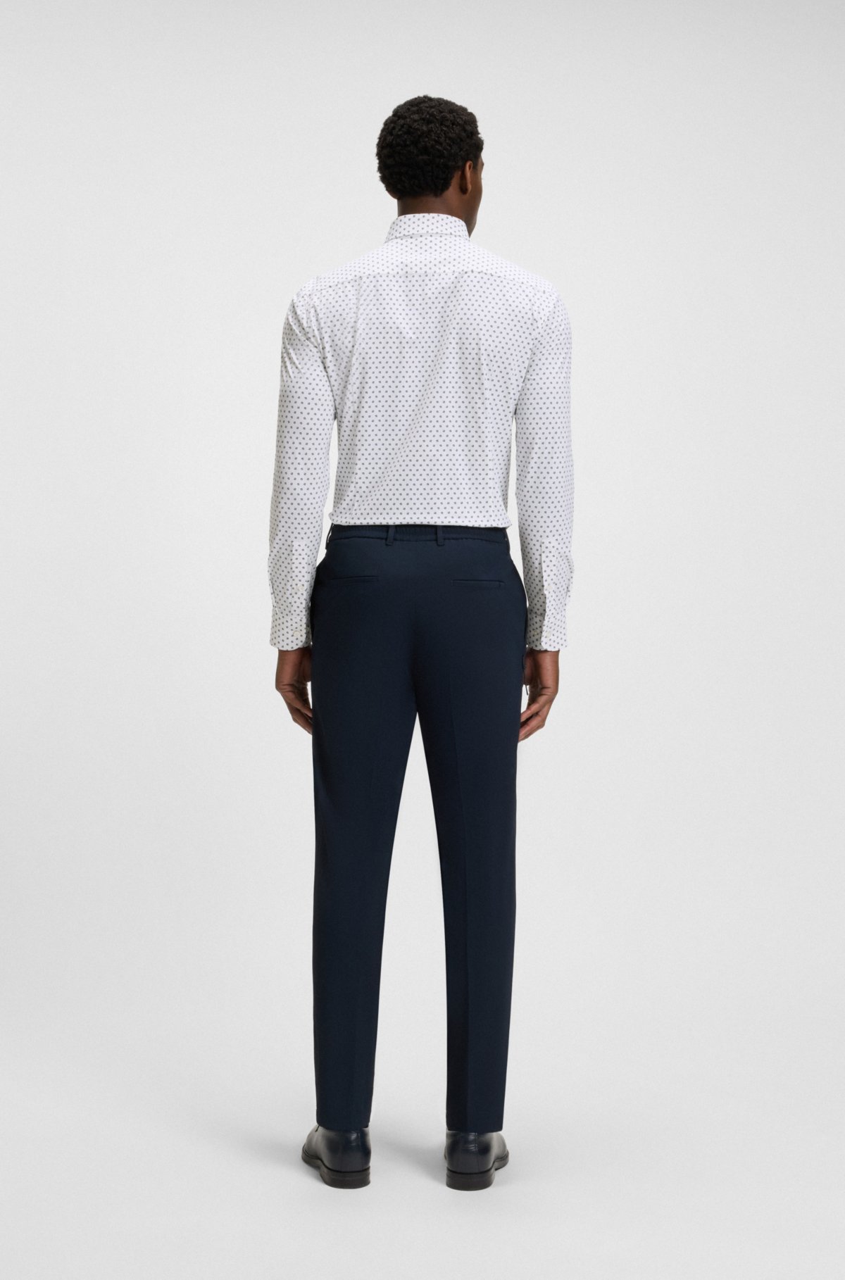 Slim-fit shirt in Italian-made performance-stretch fabric