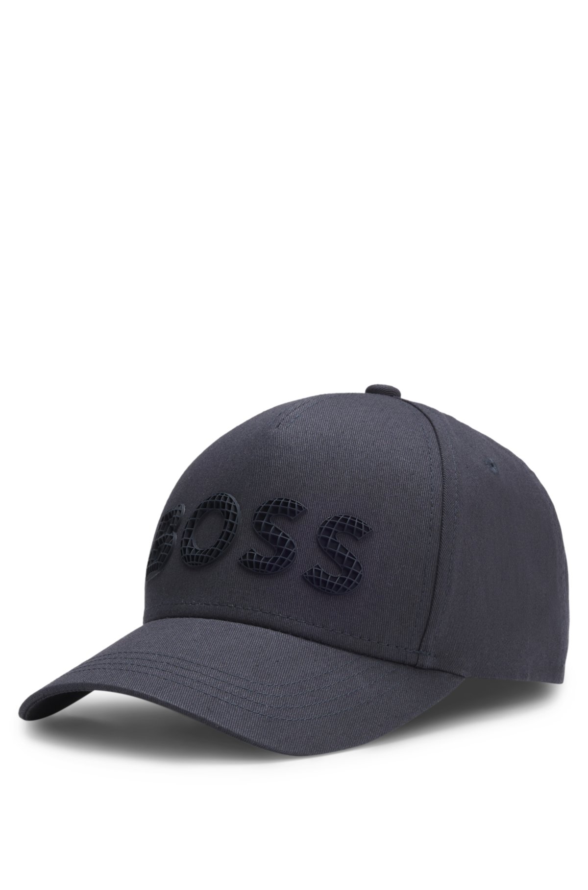 Structured-logo cap in cotton twill