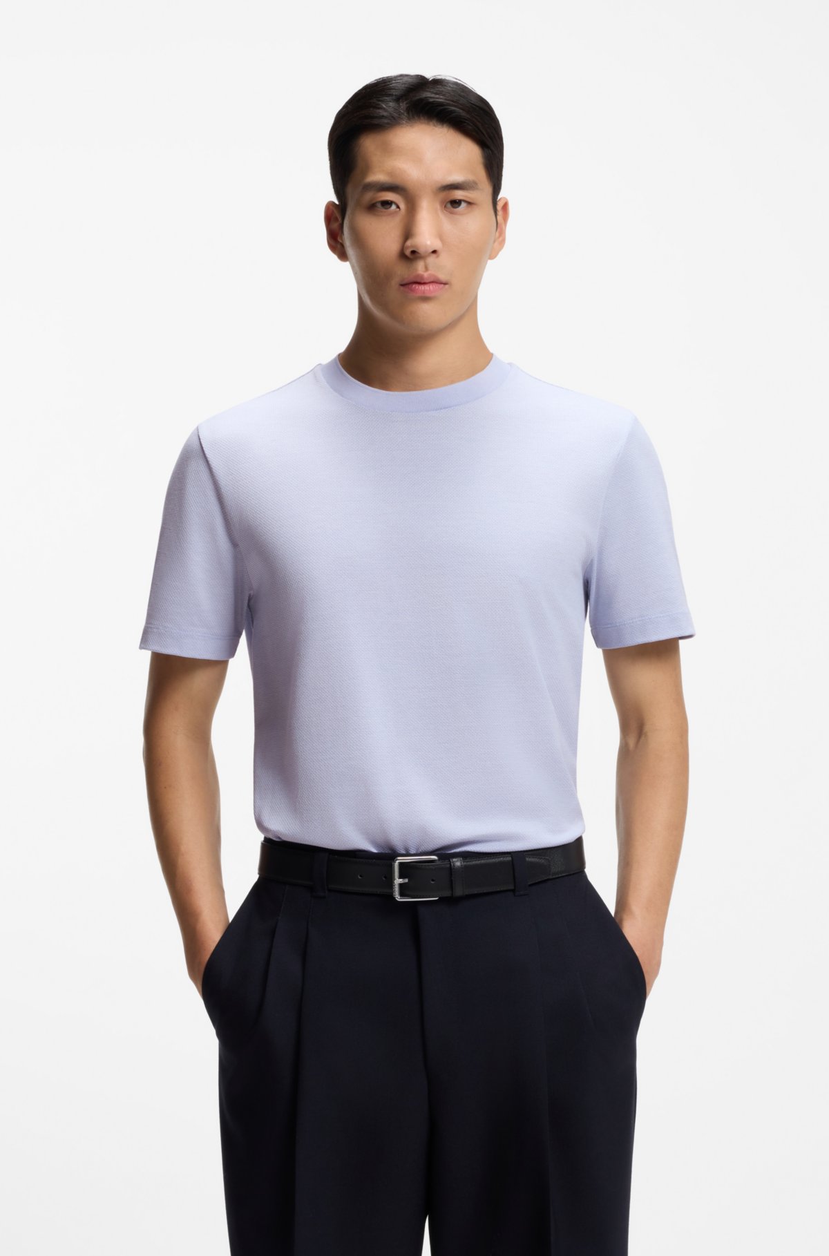 Bubble-structure T-shirt in cotton