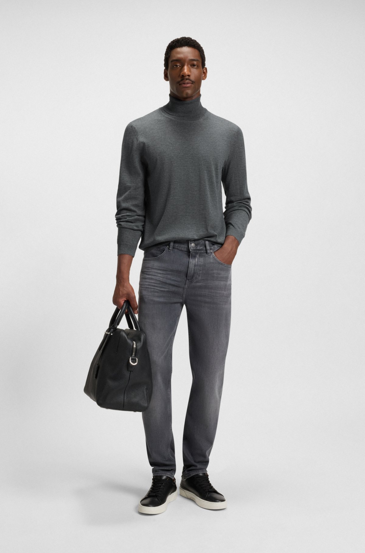 Merino-wool rollneck sweater in a slim fit