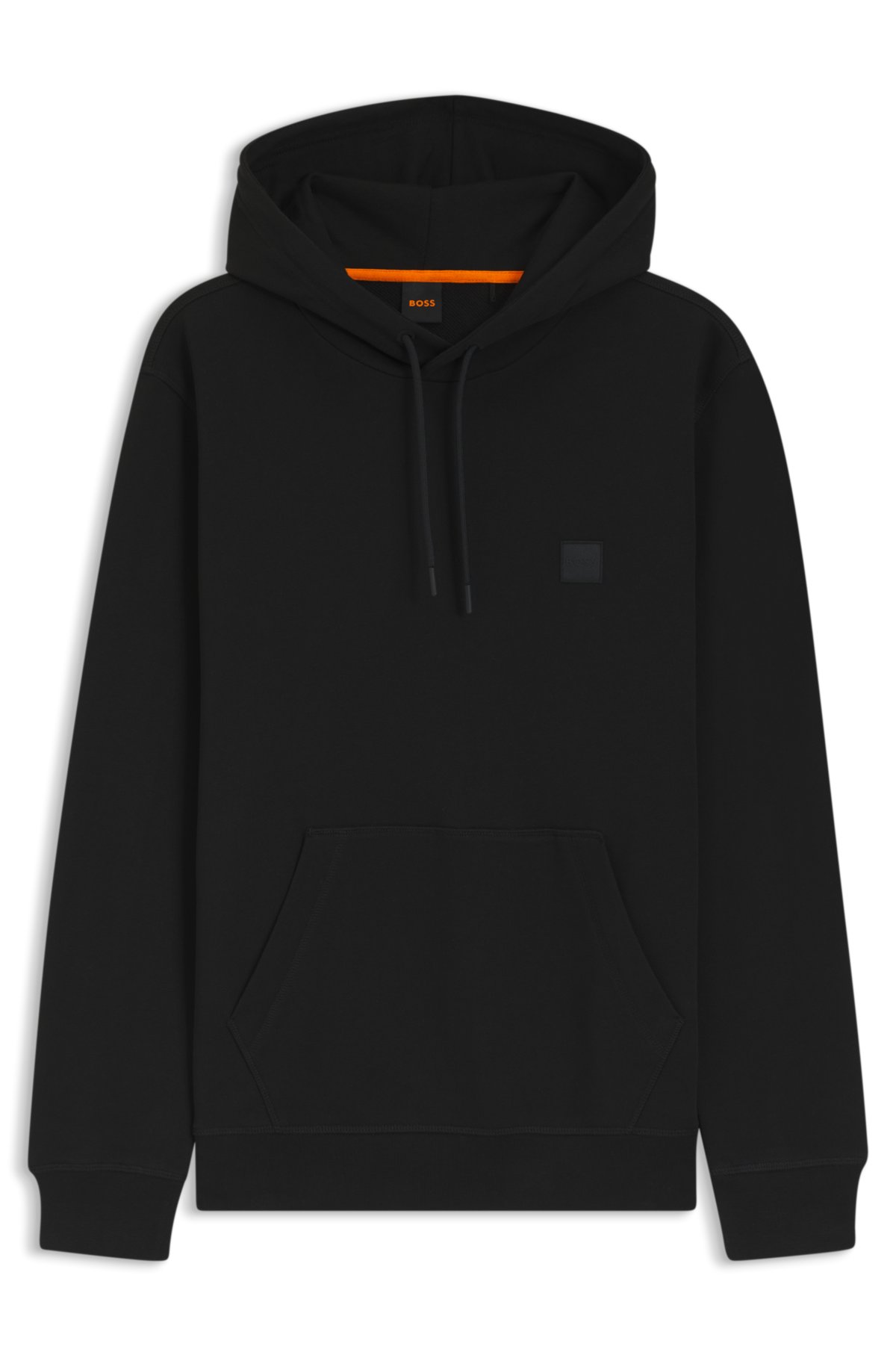 Logo-patch hoodie in cotton terry