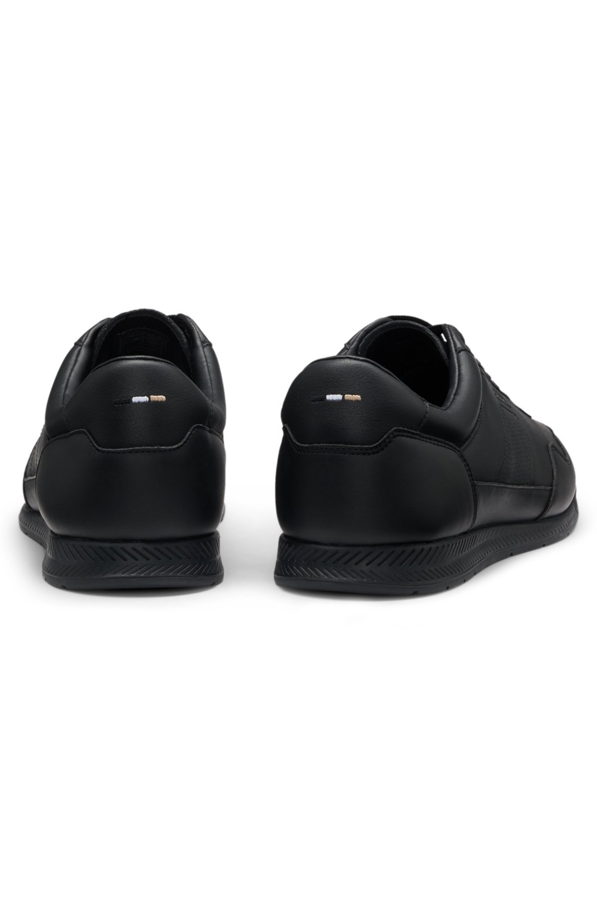 Nappa-leather trainers with gold-tone branding