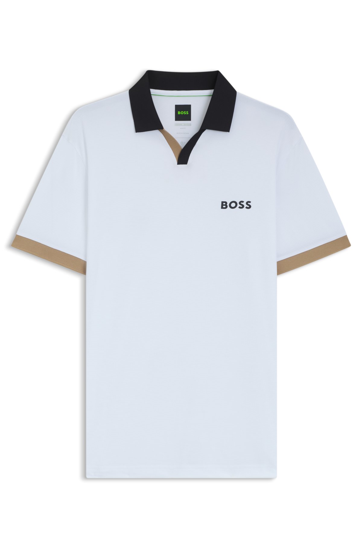 Active colour-blocked slim-fit polo shirt in ripstop fabric