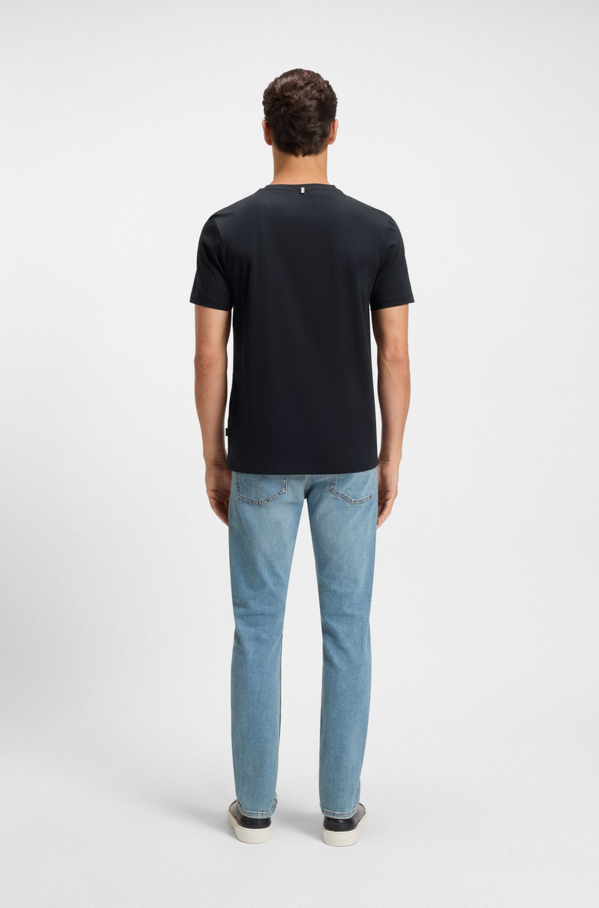 Slim-fit T-shirt in mercerized cotton
