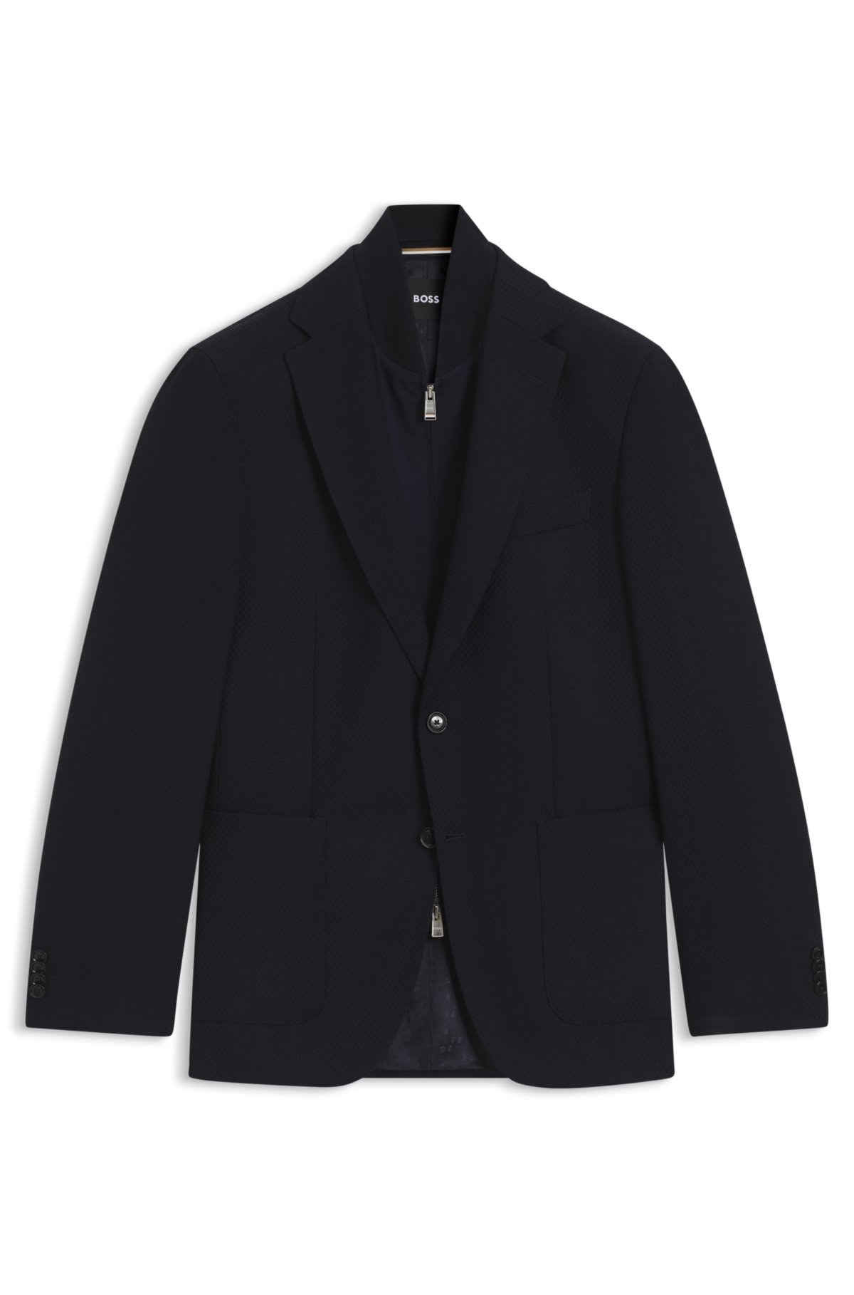 Slim-fit jacket with integrated vest