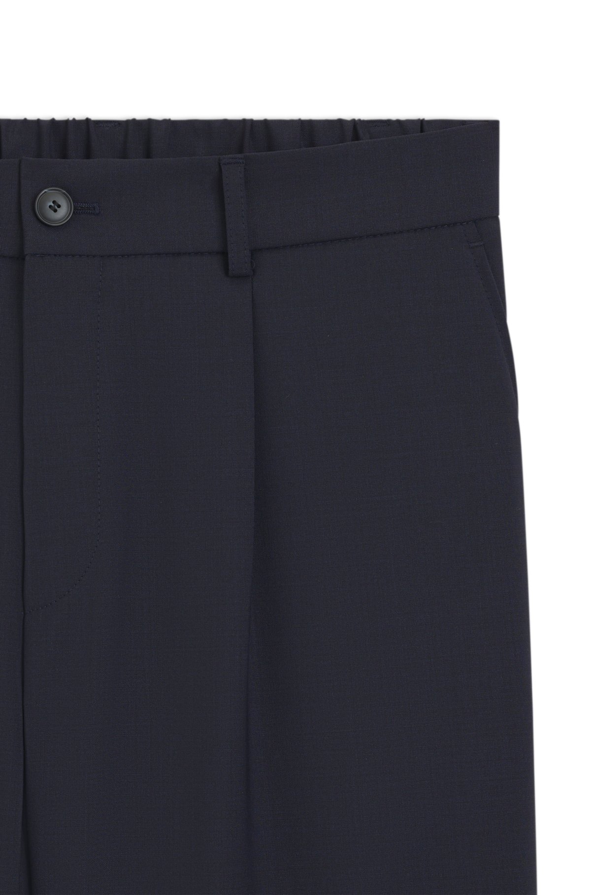 Washable tapered-fit trousers in a wool blend