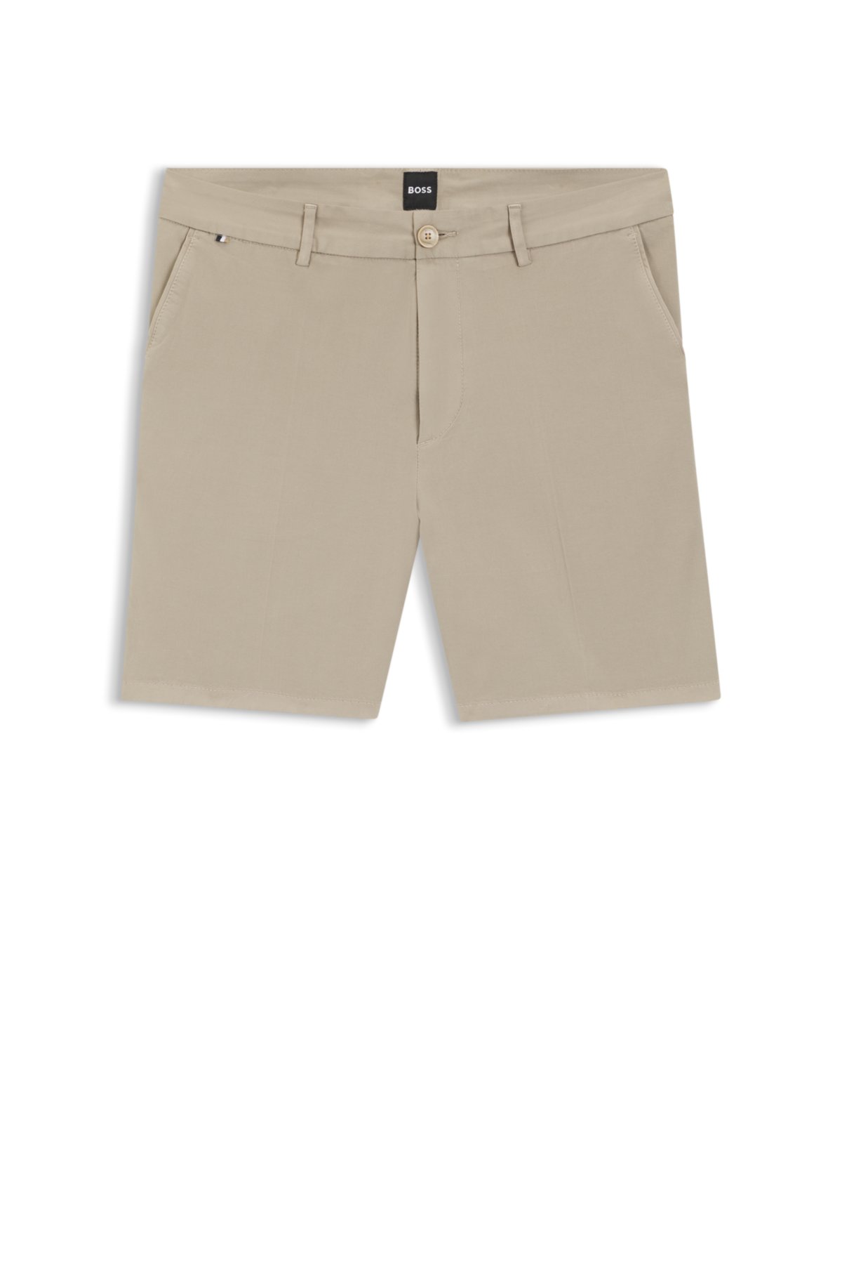 Modern-fit shorts in stretch-cotton twill