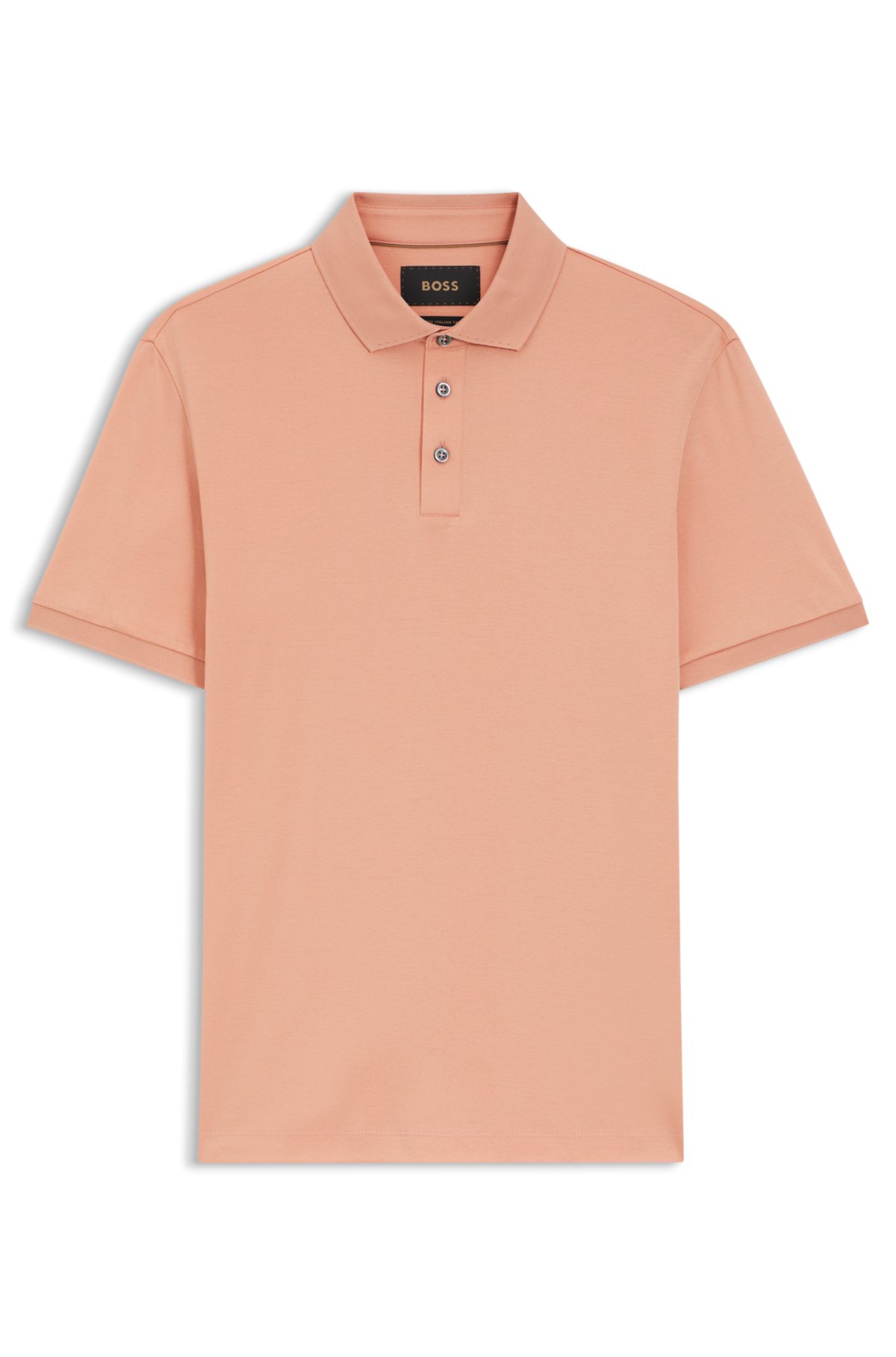 Regular-fit polo shirt in mercerized Italian cotton
