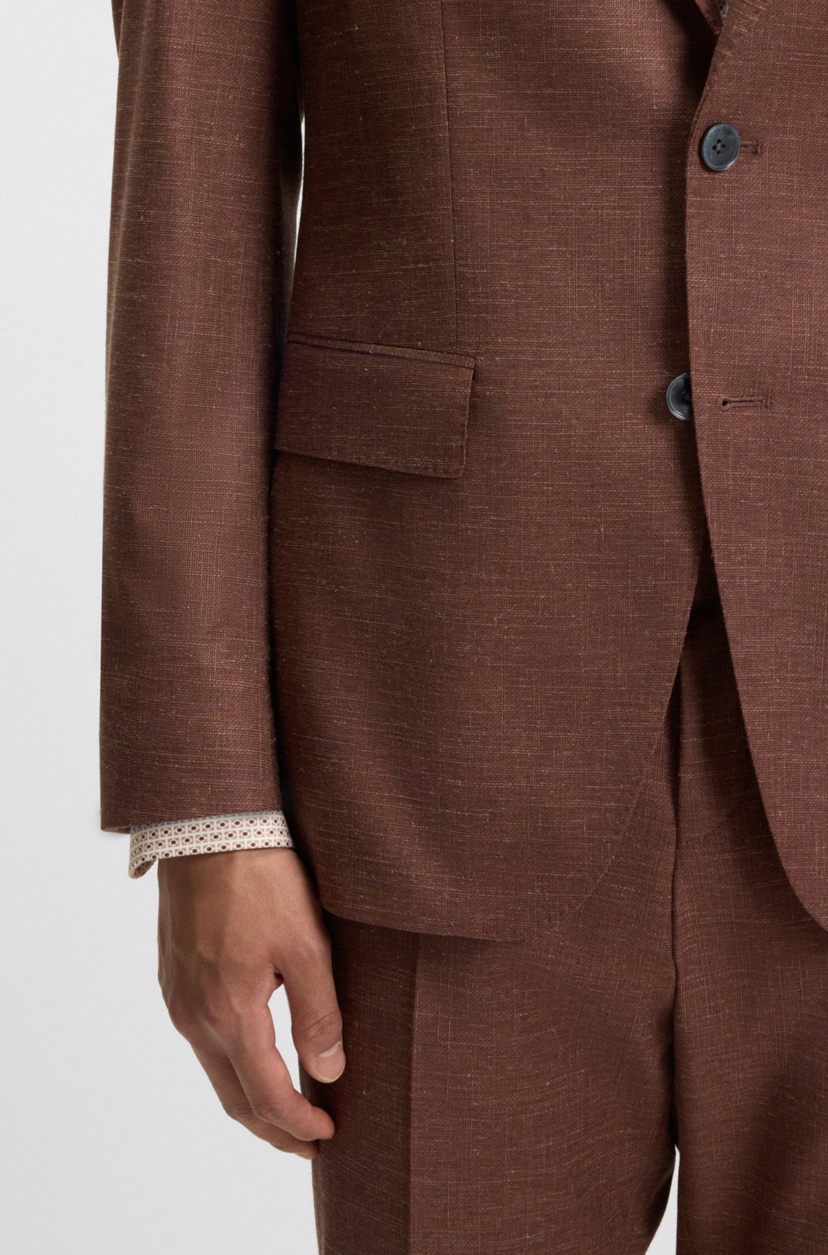 Patterned slim-fit jacket in stretch fabric