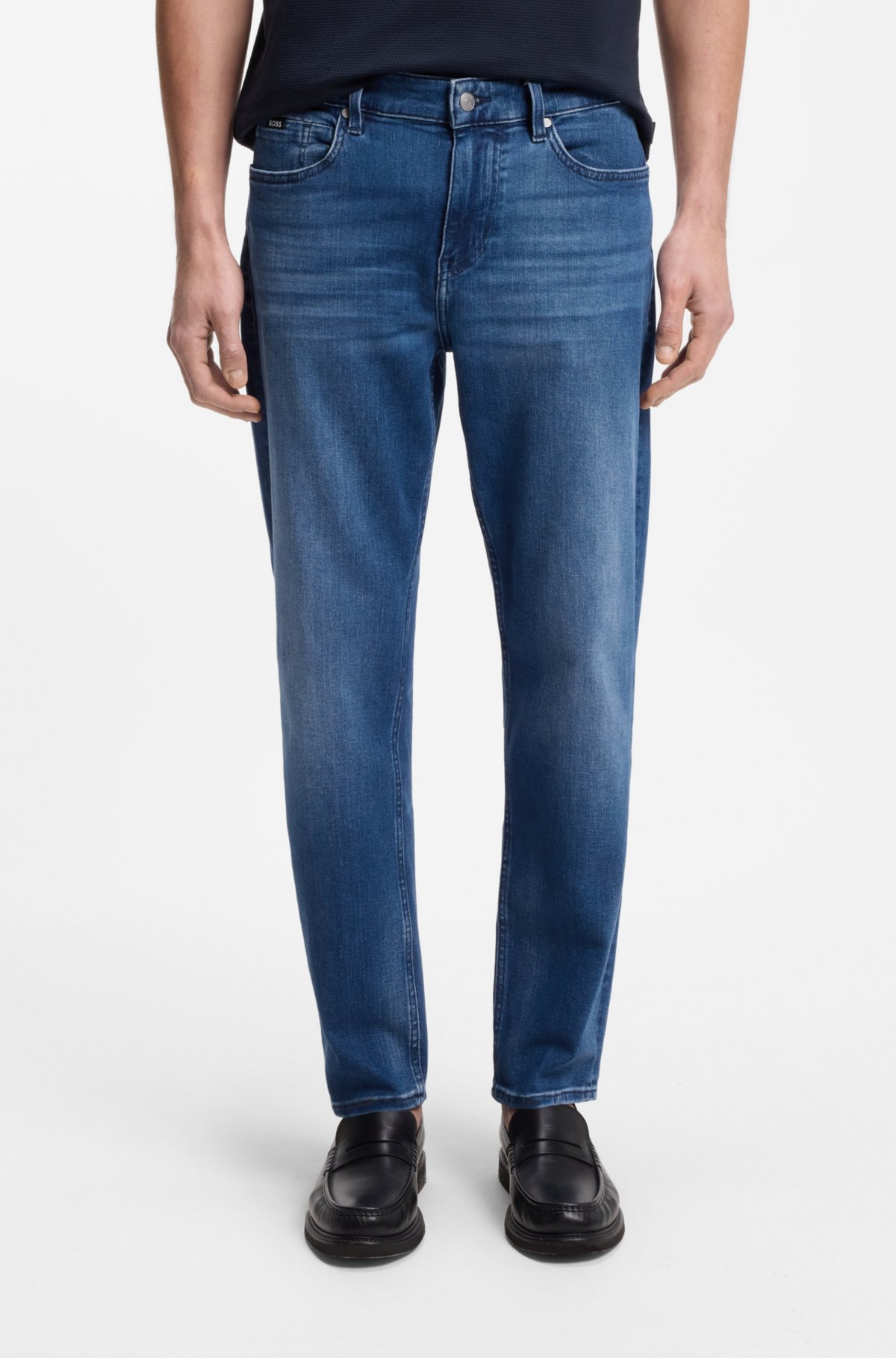 Maine Blue regular-fit jeans in cashmere-touch denim