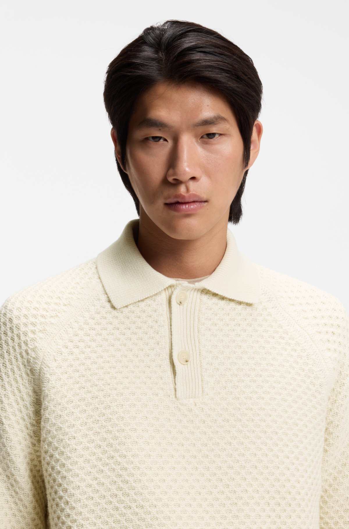 Polo-collar sweater in cashmere