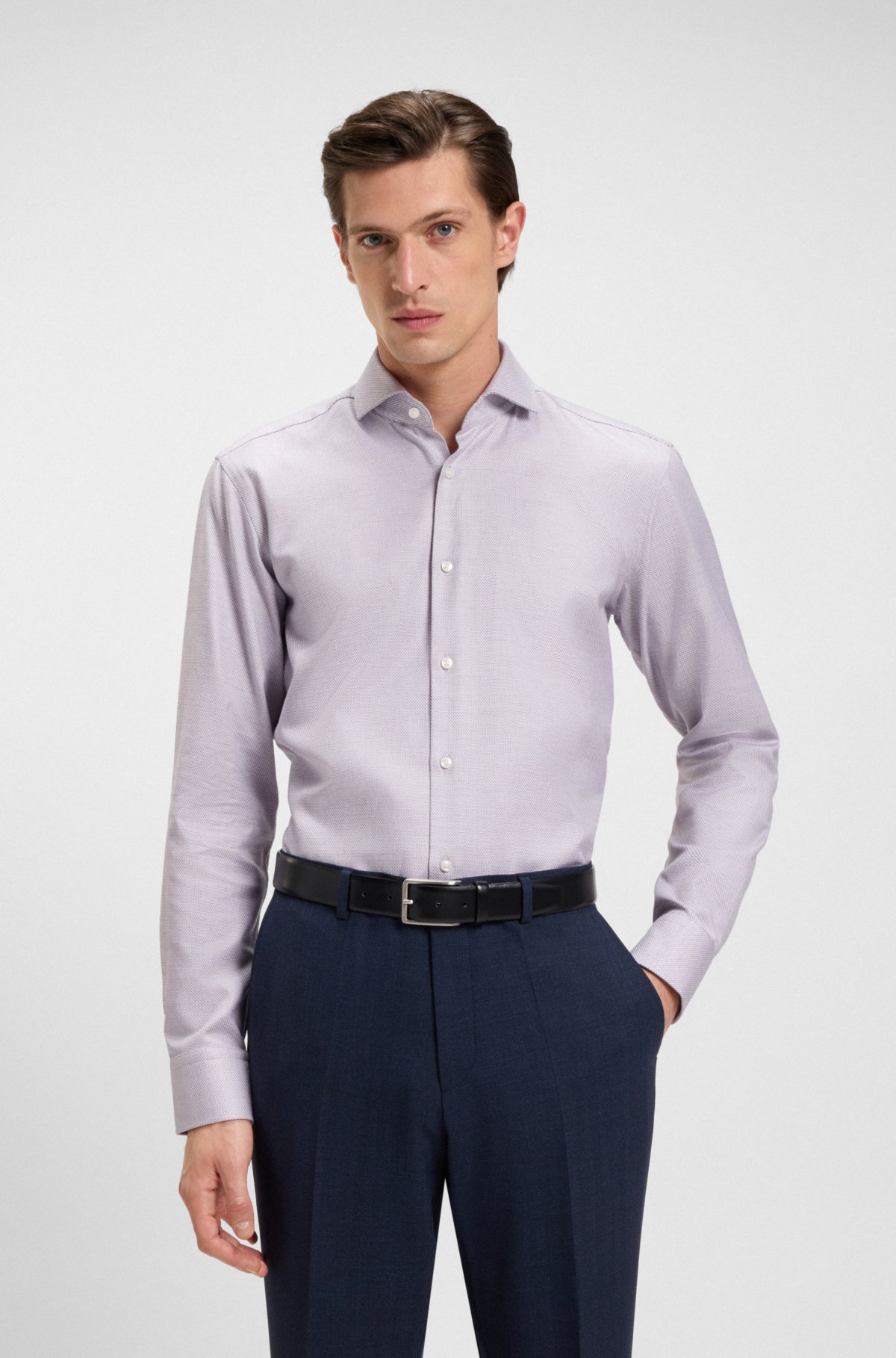 Printed regular-fit shirt in cotton twill Printed regular-fit shirt in cotton twill