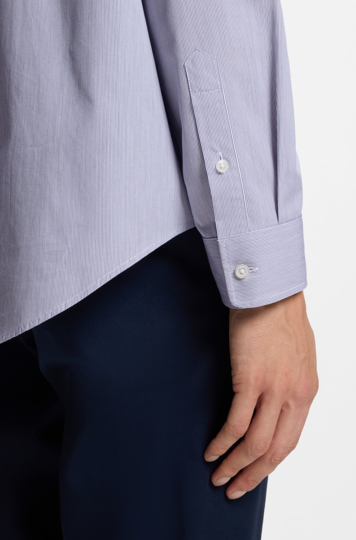 Striped relaxed-fit shirt in cotton poplin