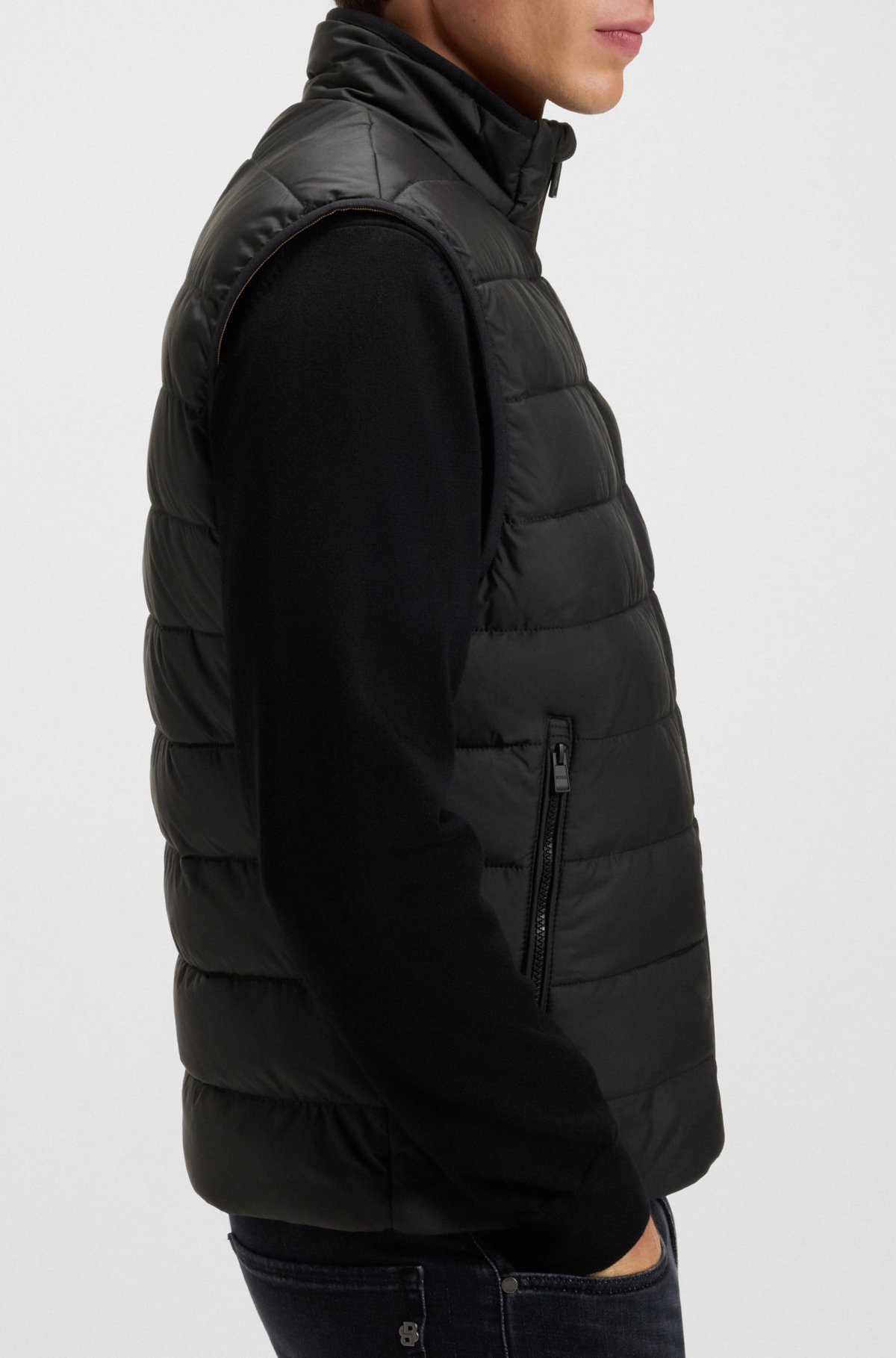 Tonal-logo gilet with water-repellent finish