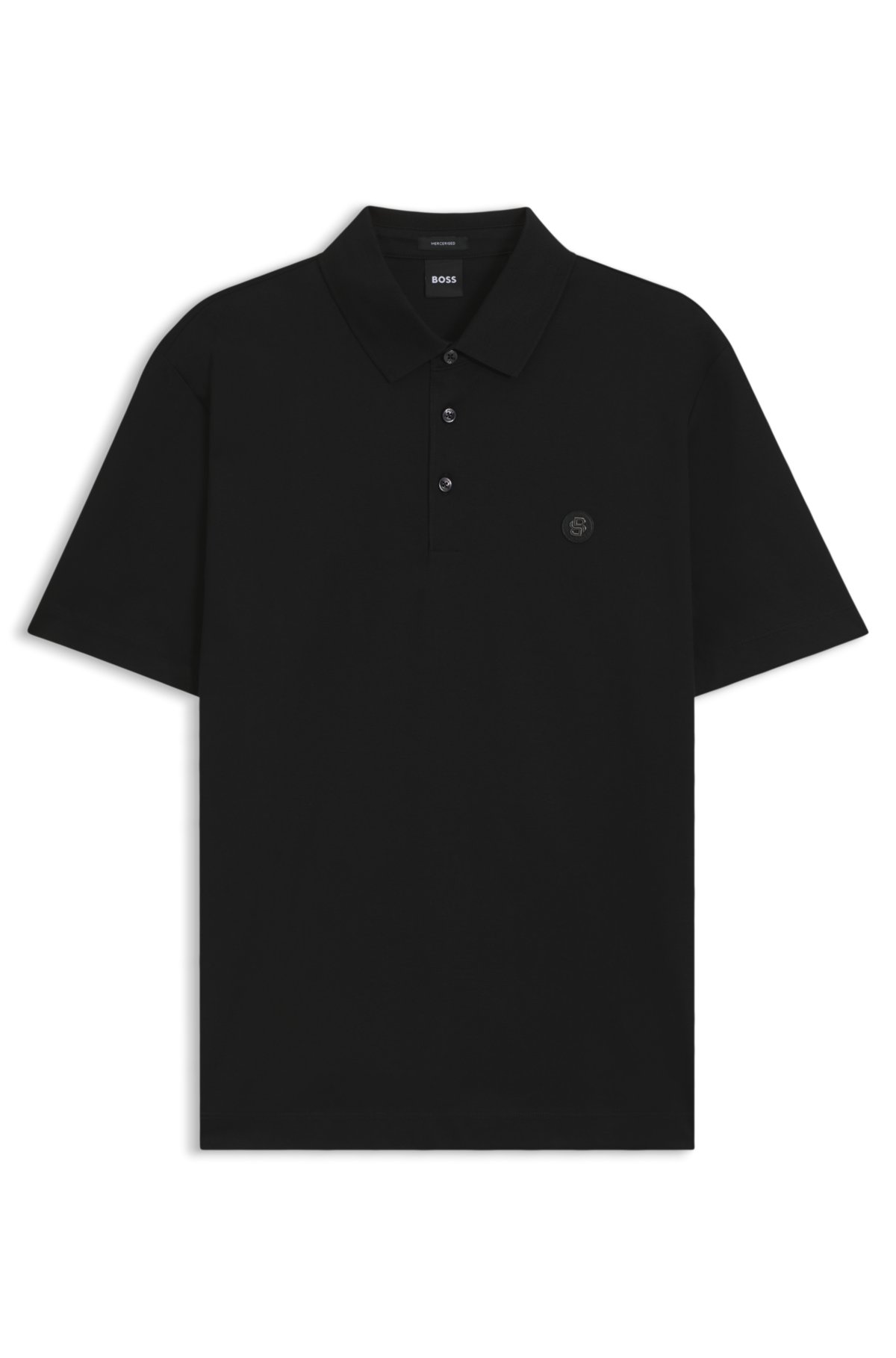Double-monogram polo shirt in mercerised cotton
