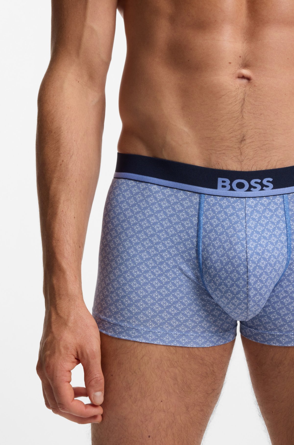Printed trunks in stretch cotton