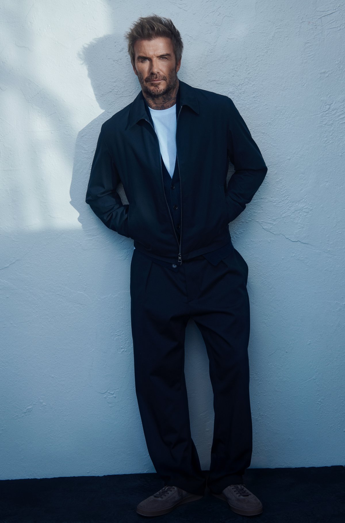 BECKHAM x BOSS trousers in stretch cotton