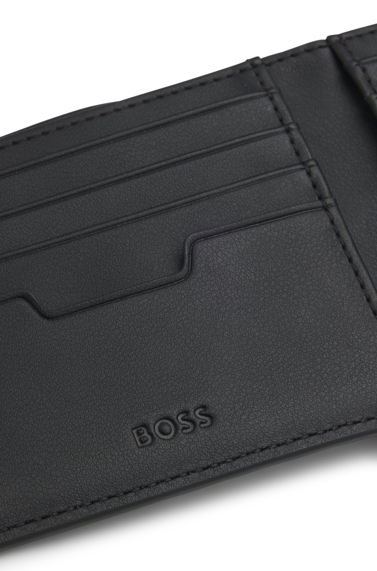 Billfold wallet with silver-tone logo lettering