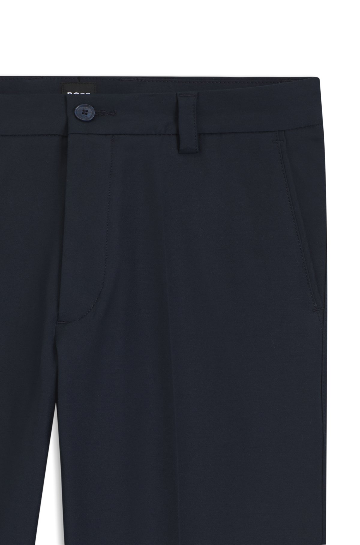 Easy-iron modern-fit trousers in cotton-blend twill