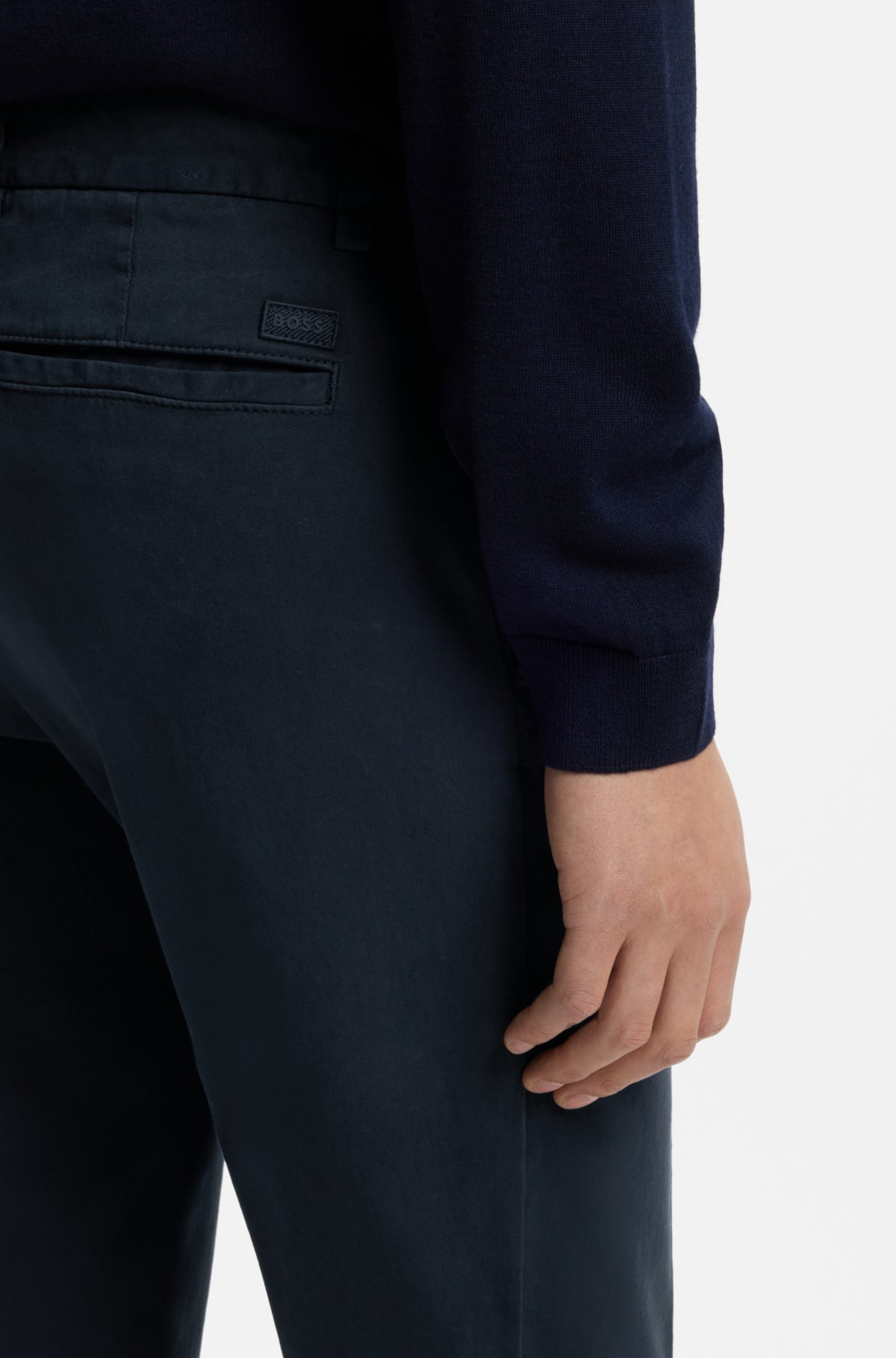 Slim-fit trousers in stretch-cotton gabardine