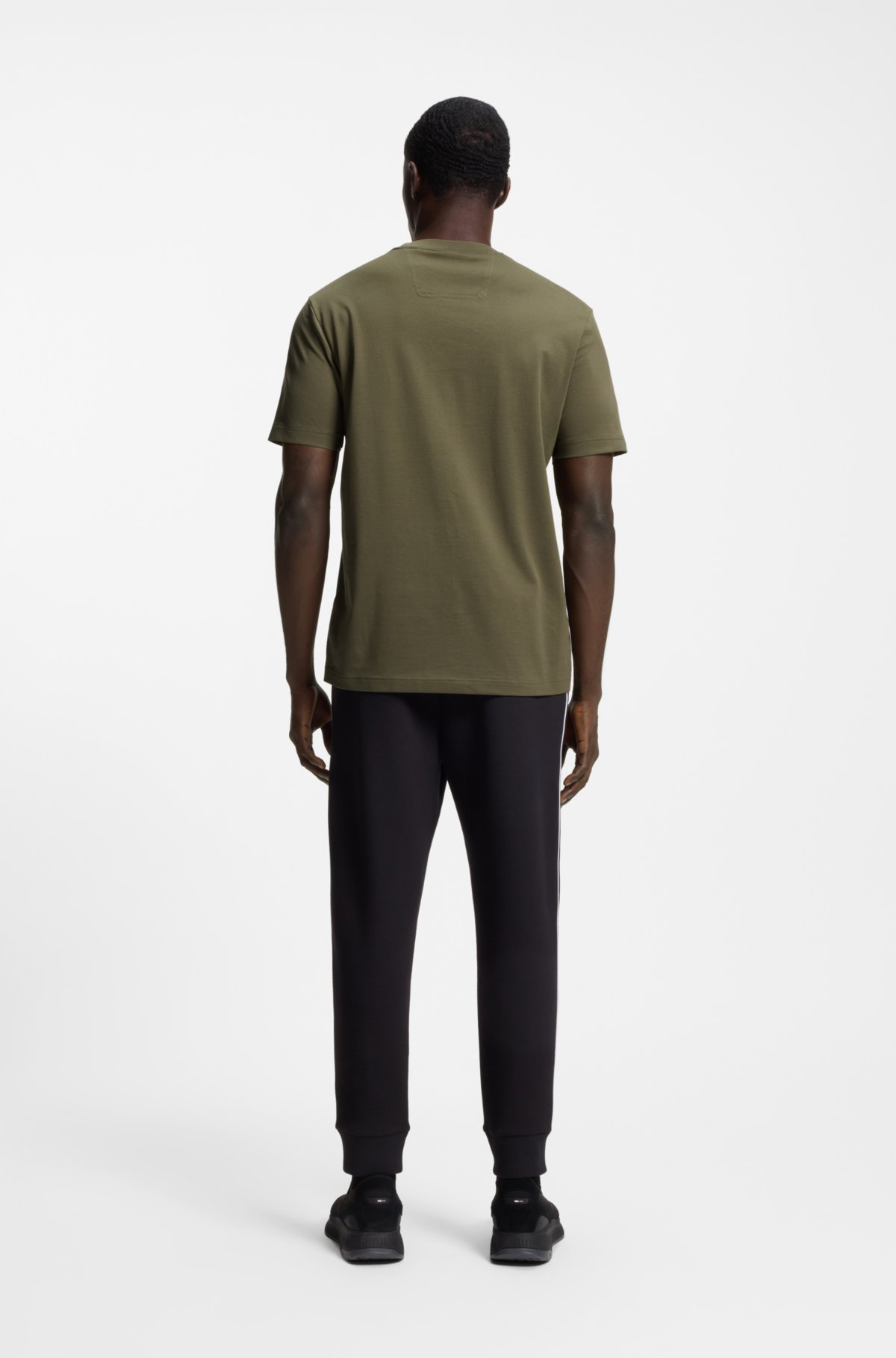 Cotton T-shirt with logo and stripe