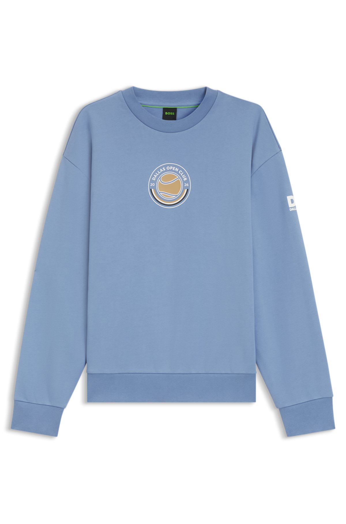 Cotton-terry sweatshirt with tennis artwork