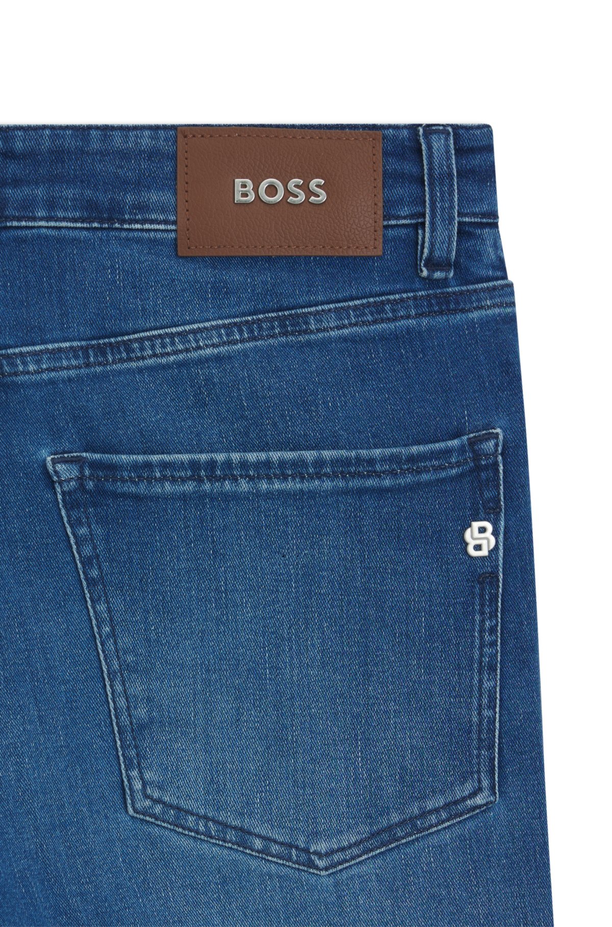 Blue slim-fit jeans in cashmere-touch denim