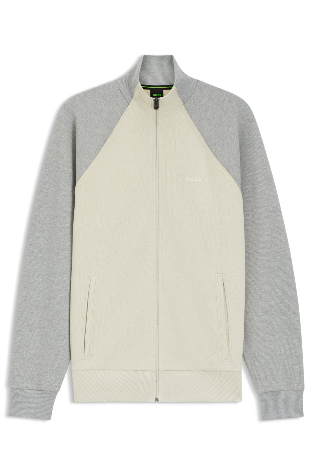 Contrast-piping sweatshirt in a cotton blend
