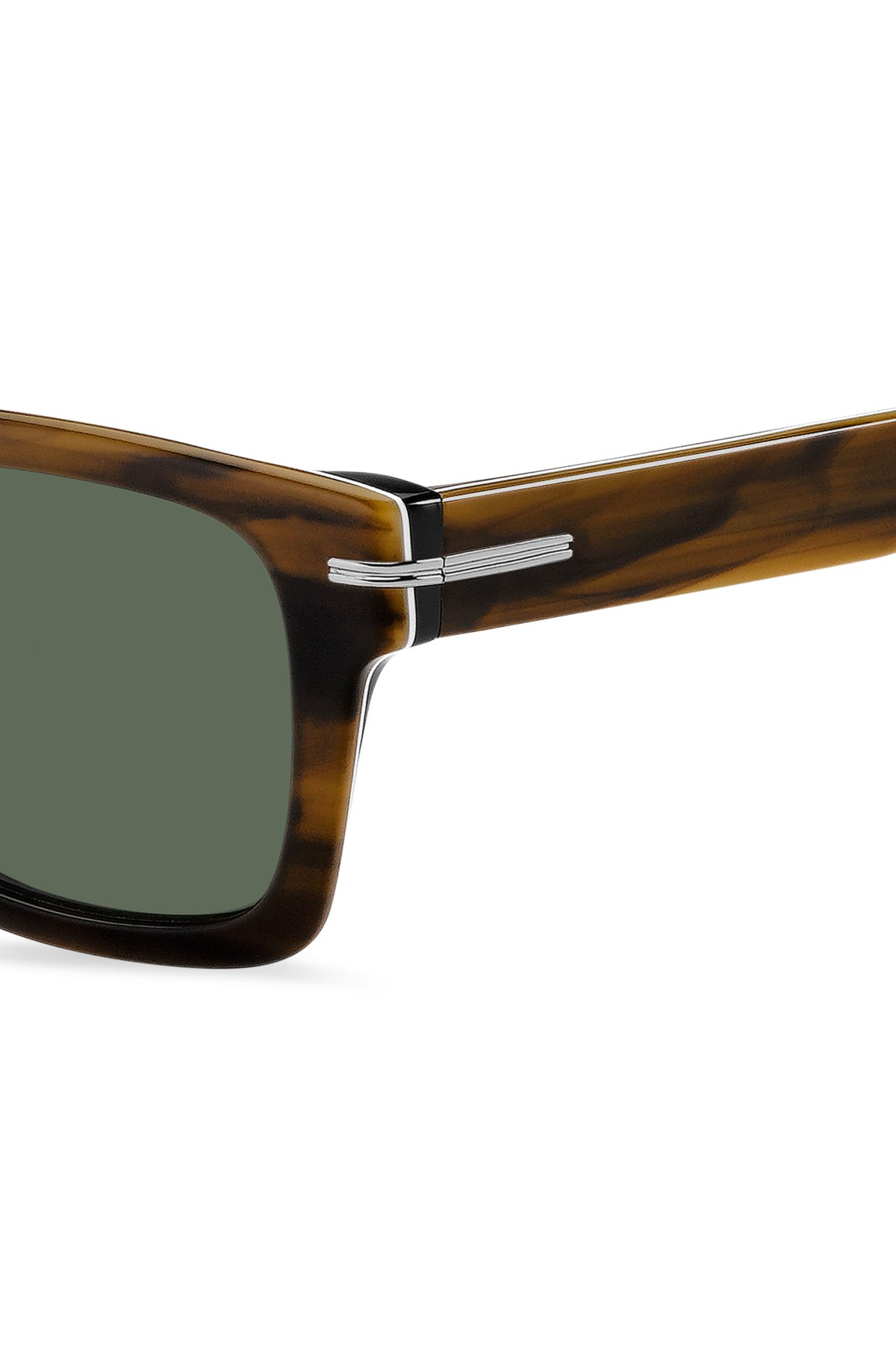 Patterned-acetate sunglasses with silver-tone hardware