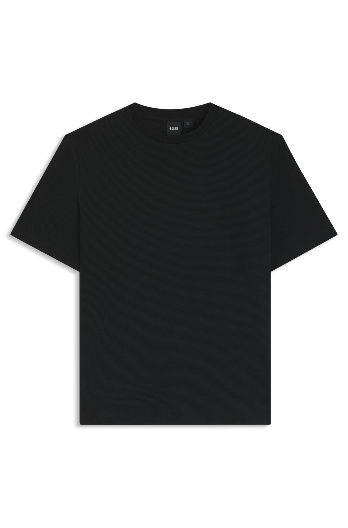 Cotton-blend T-shirt with bubble-jacquard structure