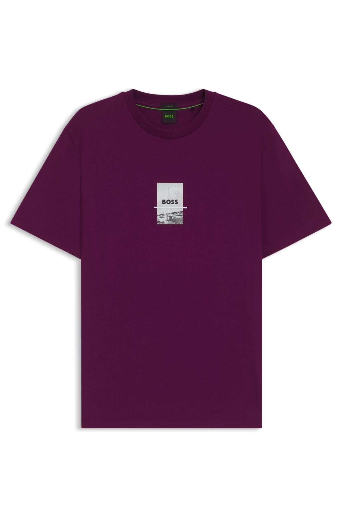 Photo-print T-shirt in stretch cotton