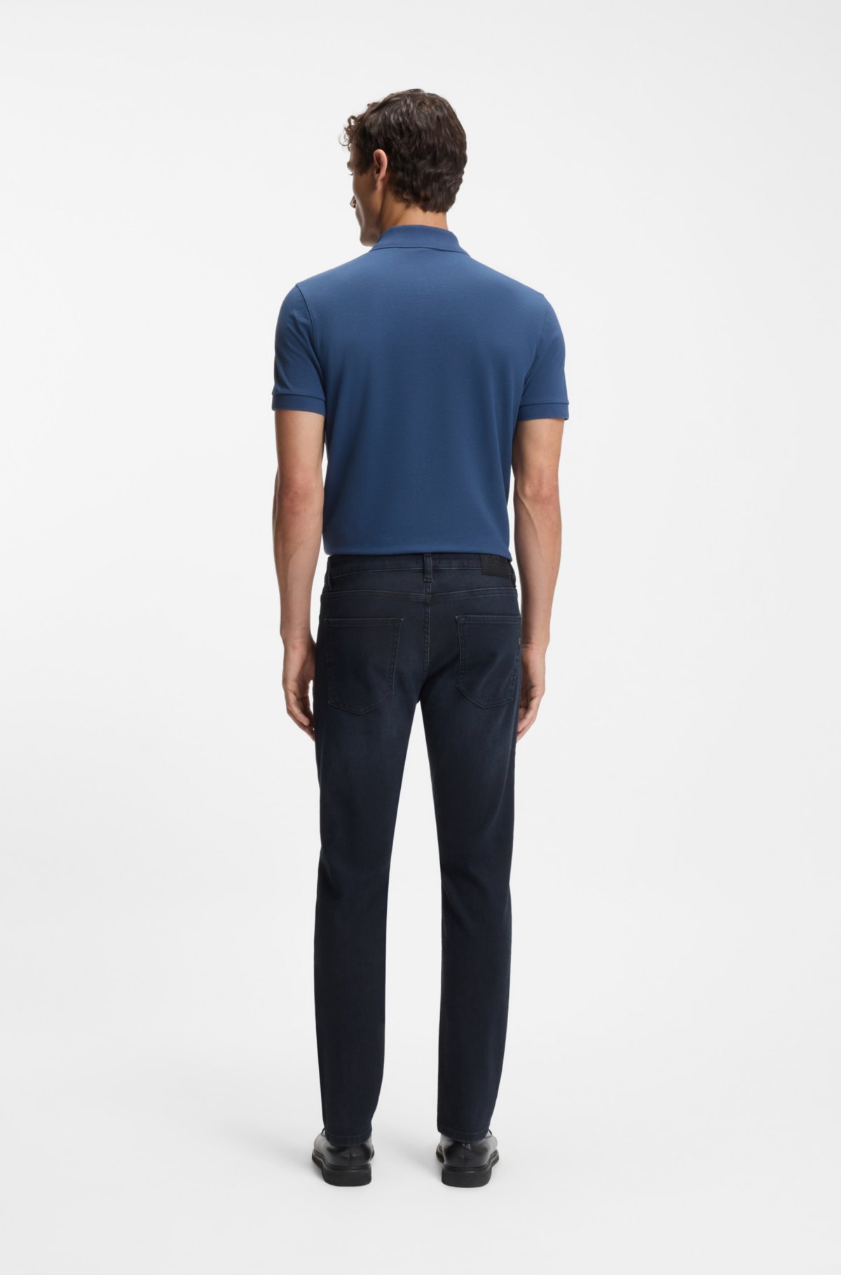 Delaware blue slim-fit jeans in knitted denim