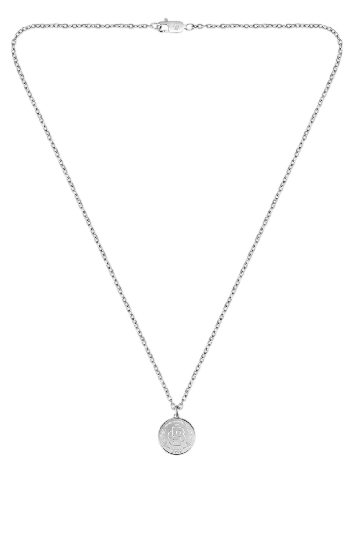 Silver-tone necklace with Double B monogram medallion