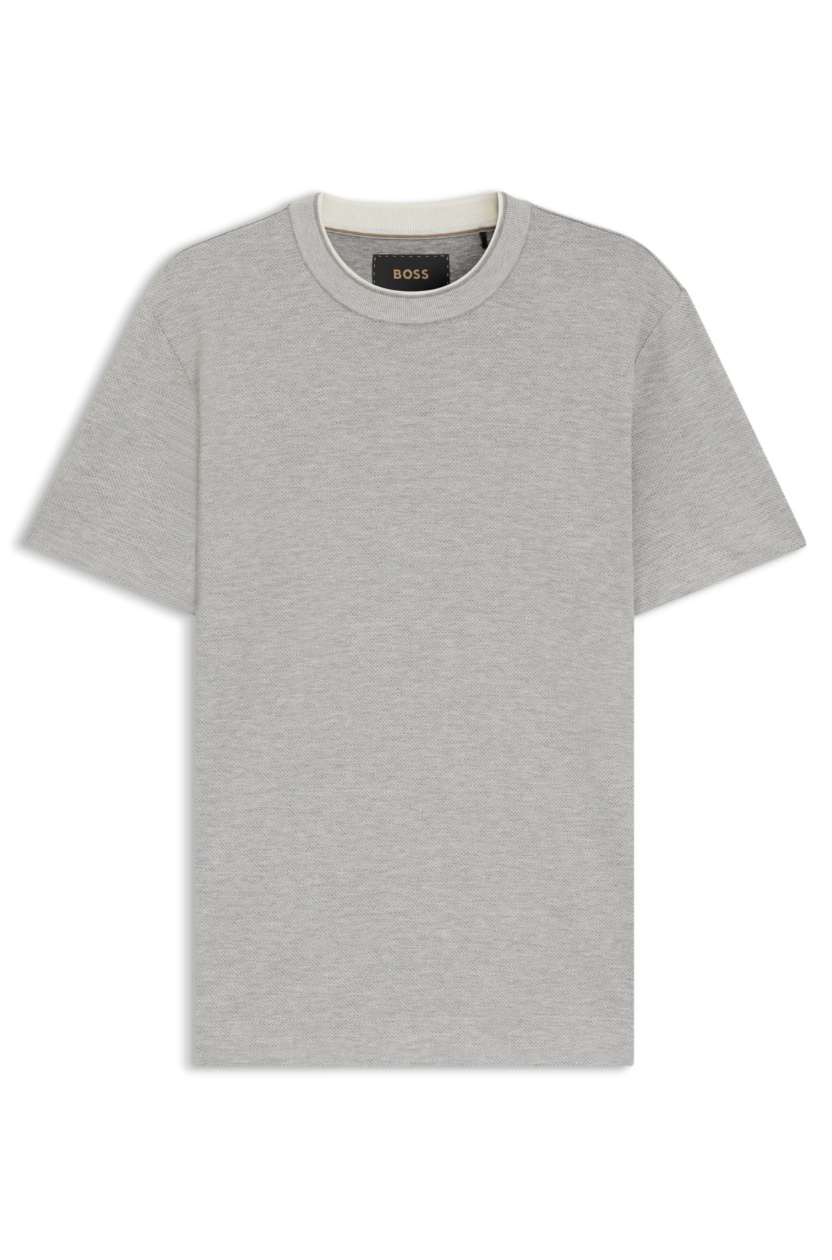 Cotton-silk T-shirt with micro structure