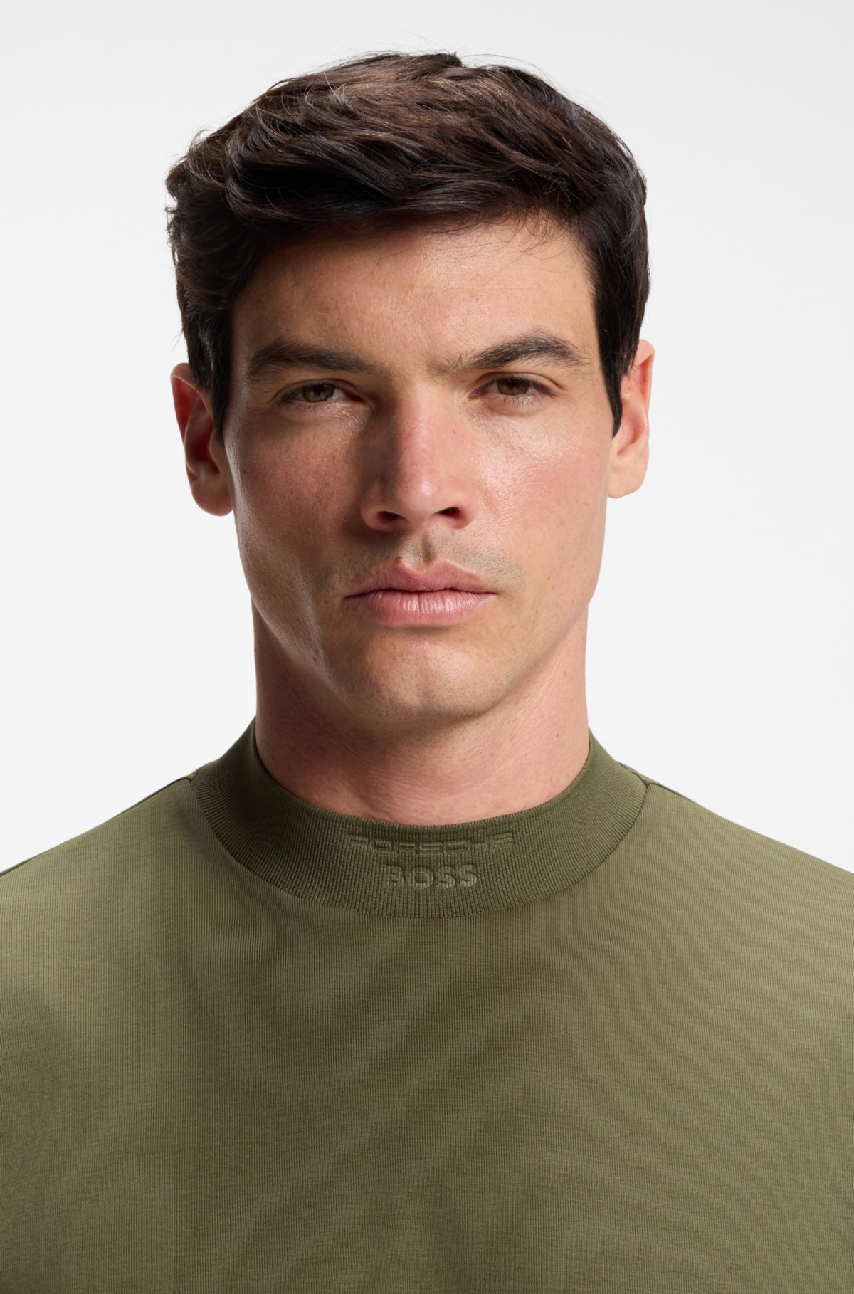 Porsche x BOSS relaxed-fit T-shirt with logo collar