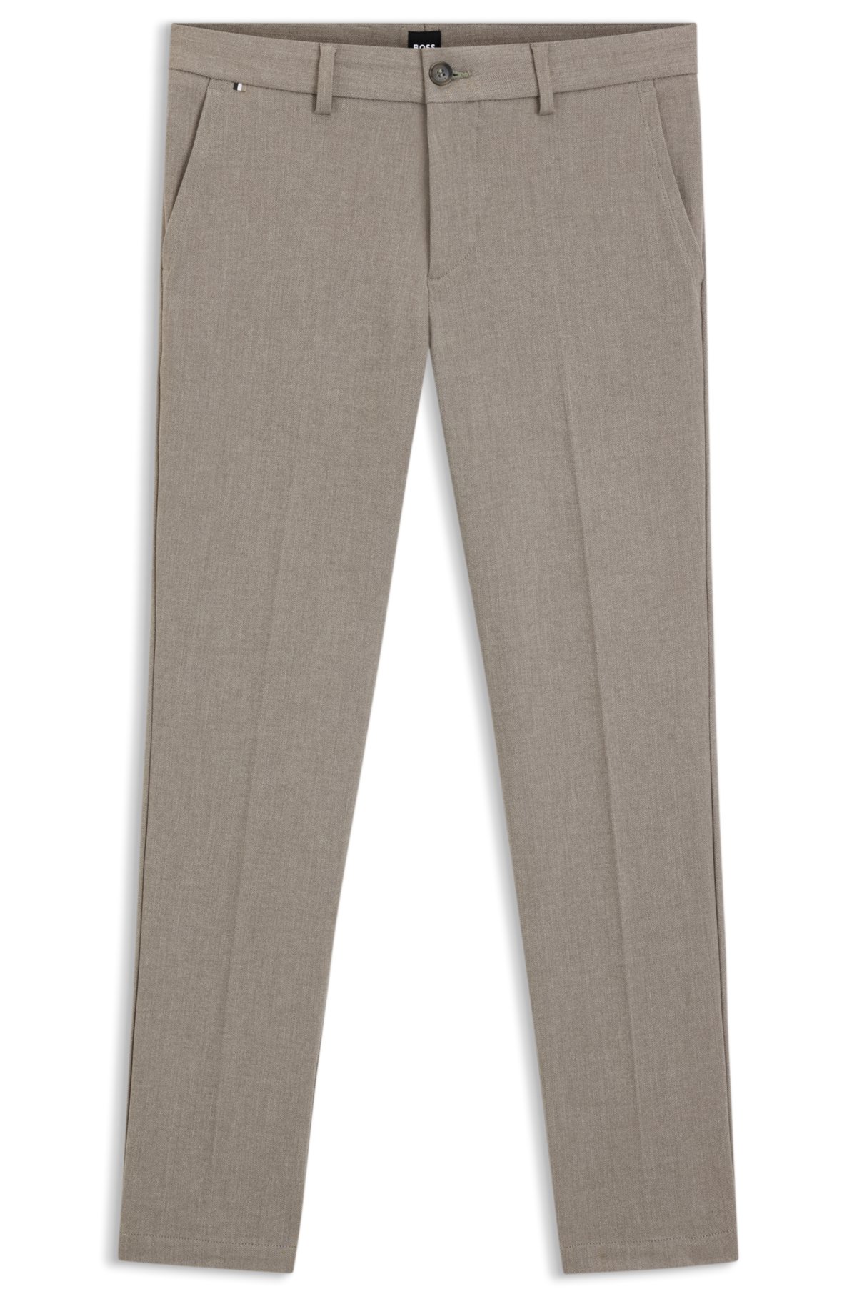 Slim-fit trousers in brushed herringbone