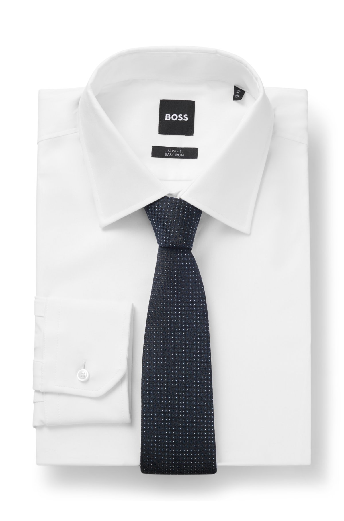 Micro-pattern tie in a silk blend