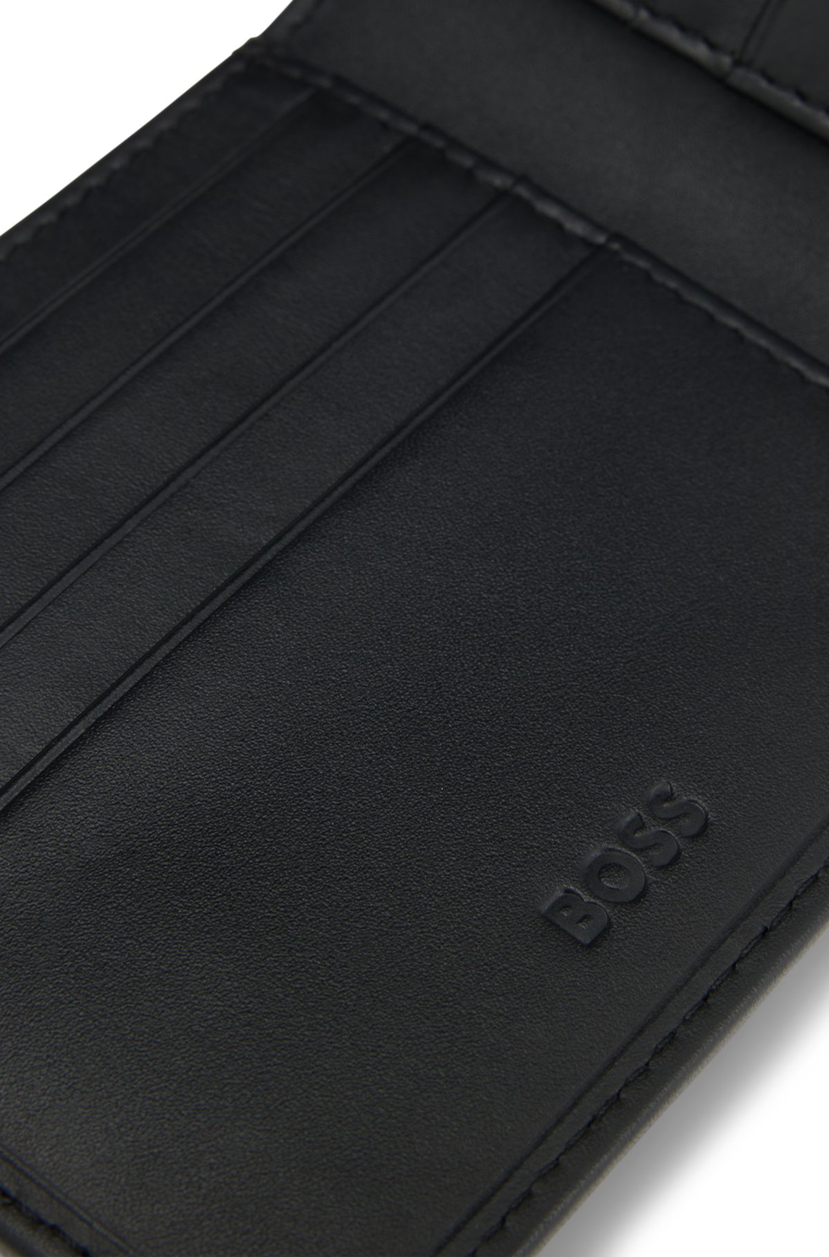 Smooth-leather billfold wallet with logo