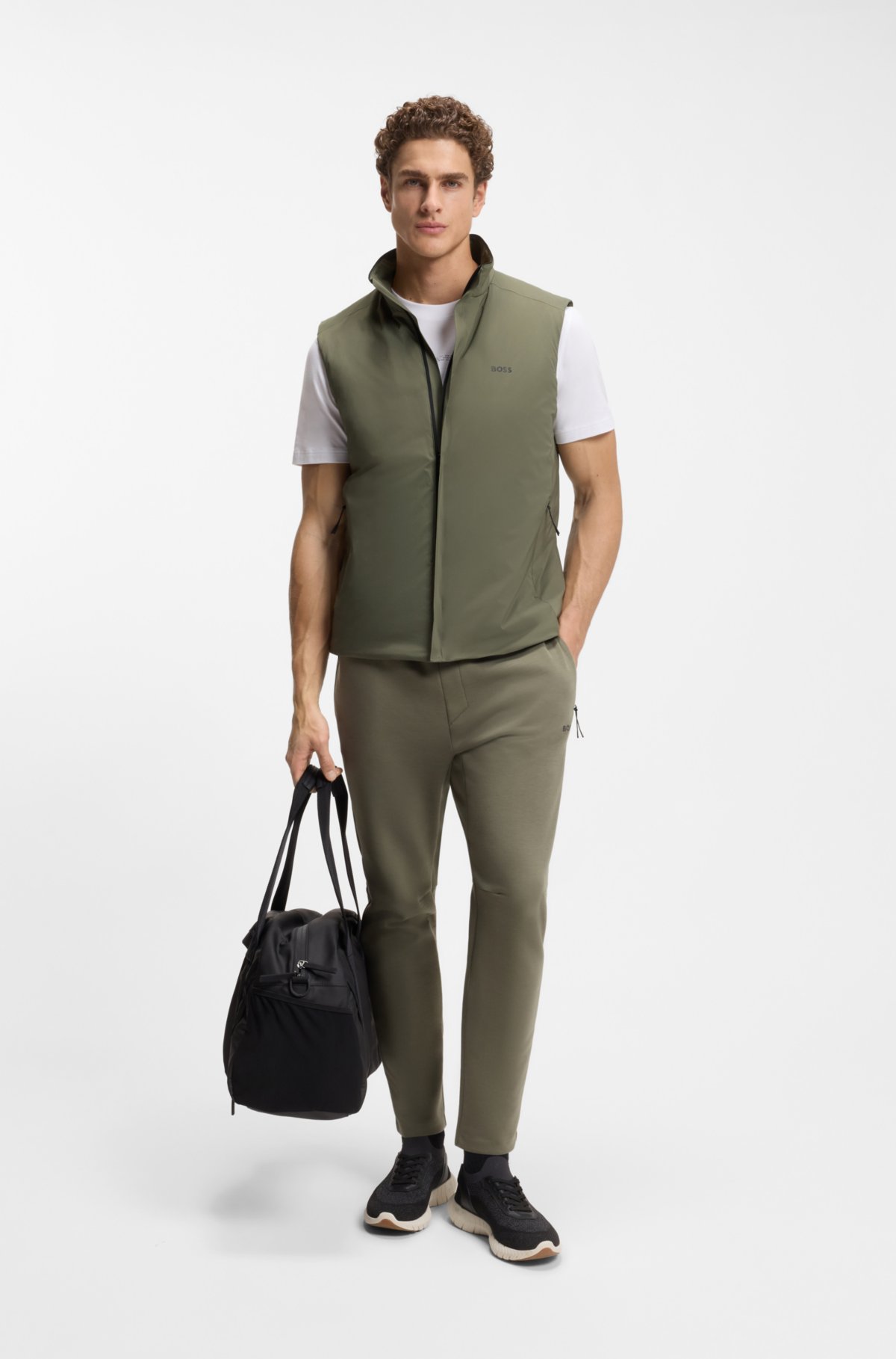 Logo-detail gilet with water-repellent finish