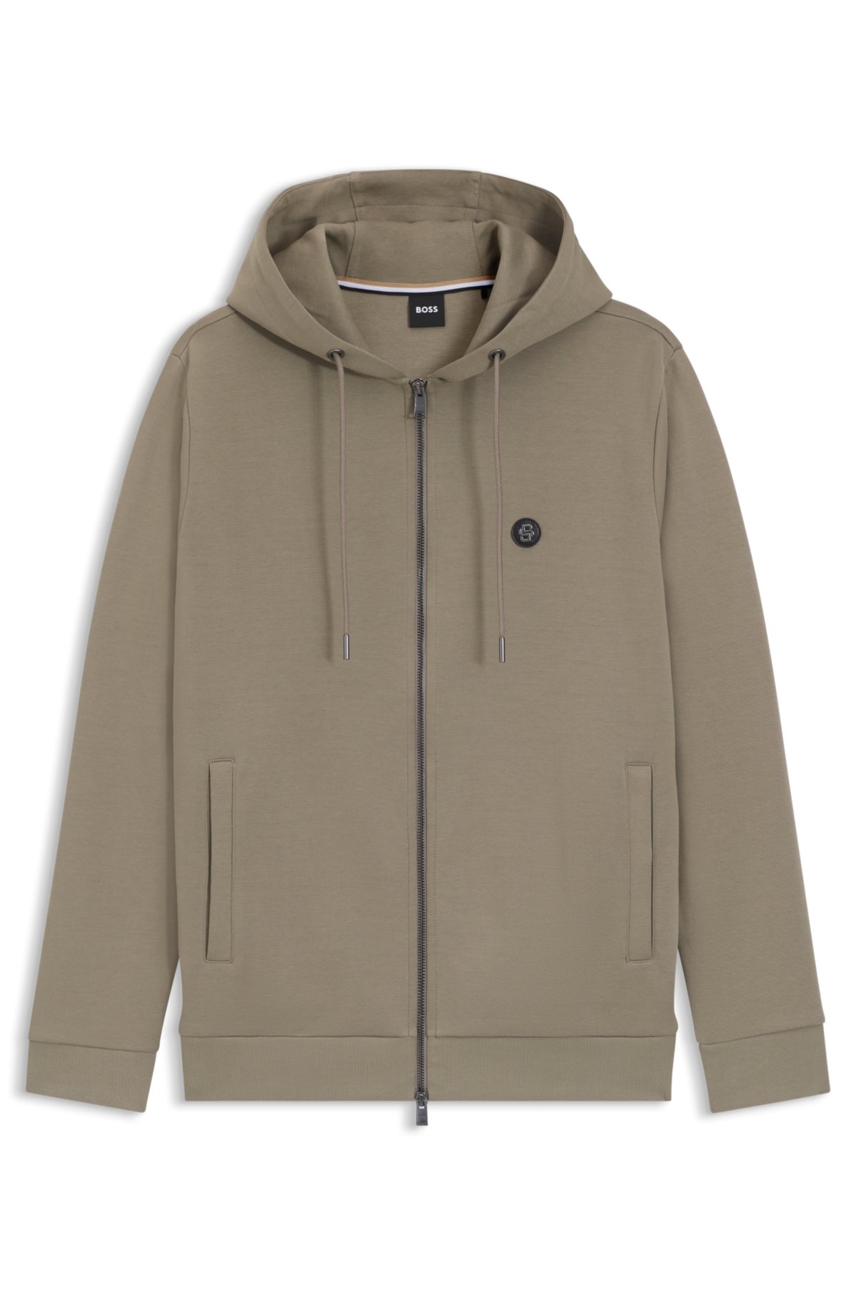 Cotton-blend zip-up hoodie with Double B monogram