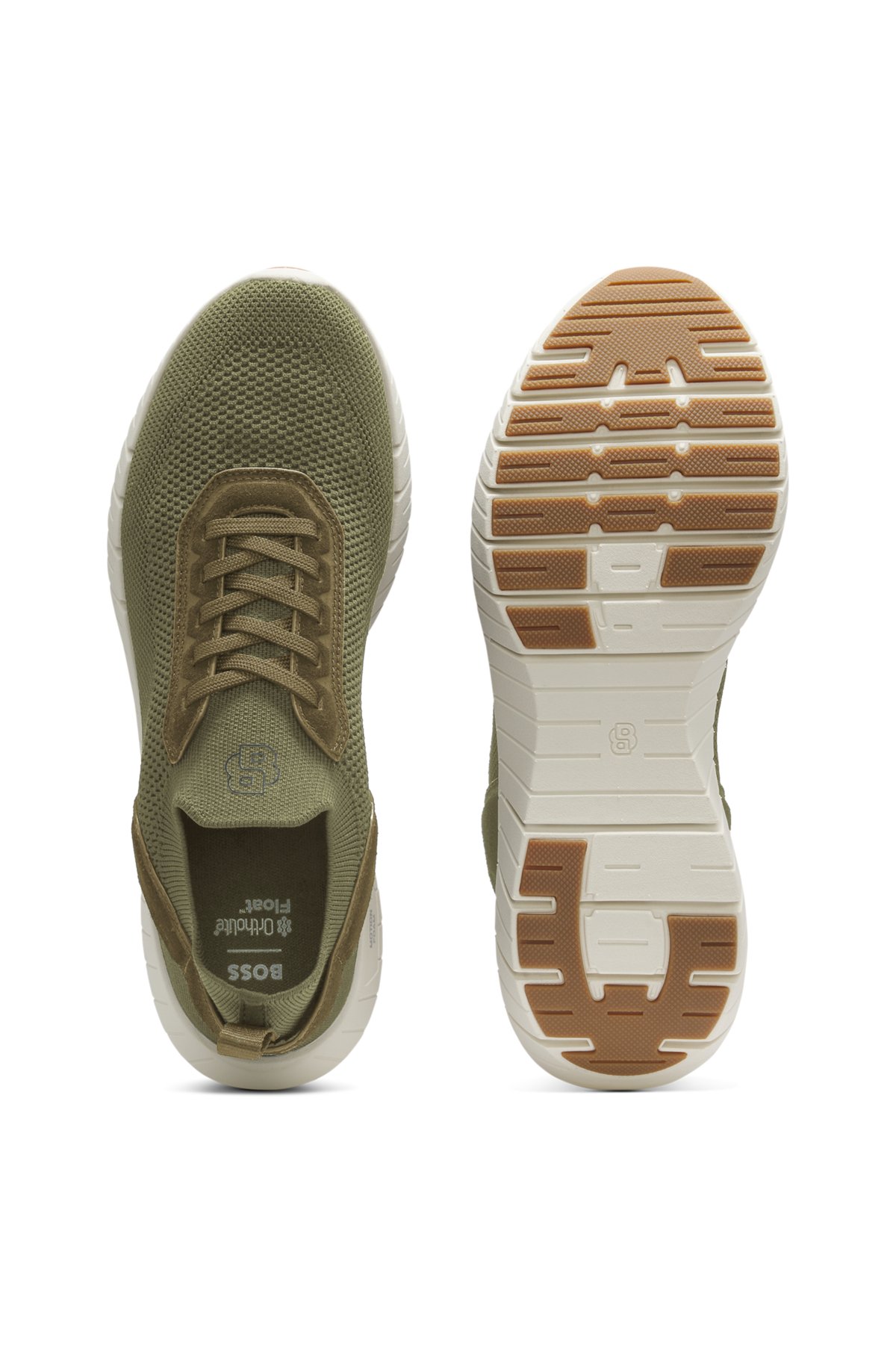 BOSS-MOTION sneakers with knitted uppers and leather trims