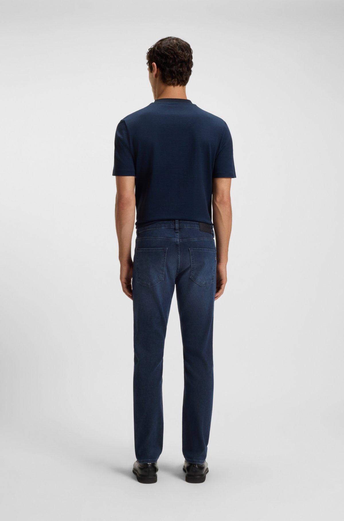 Delaware blue slim-fit jeans in knitted denim