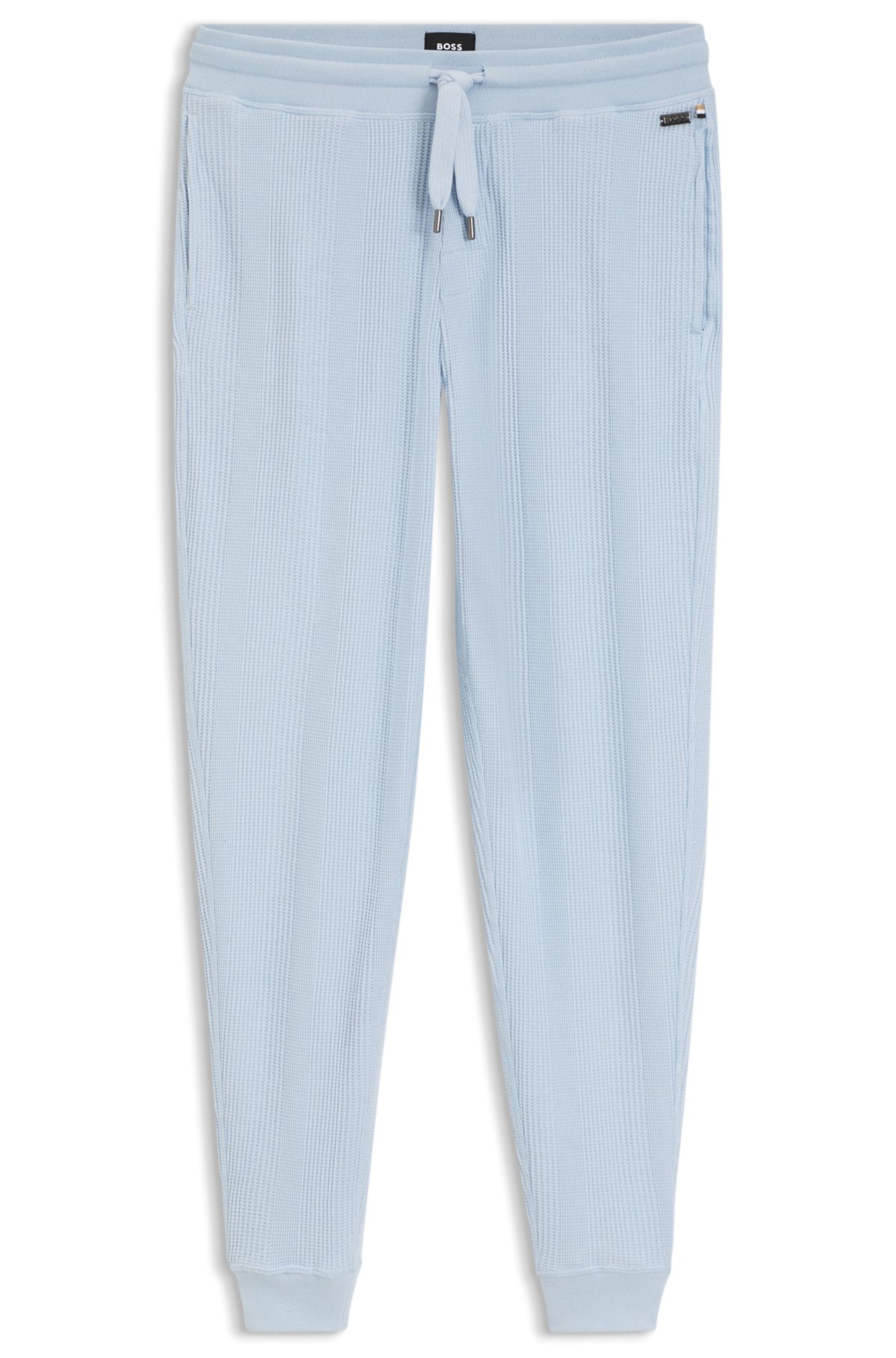 Cotton-blend sweatpants with waffle structure