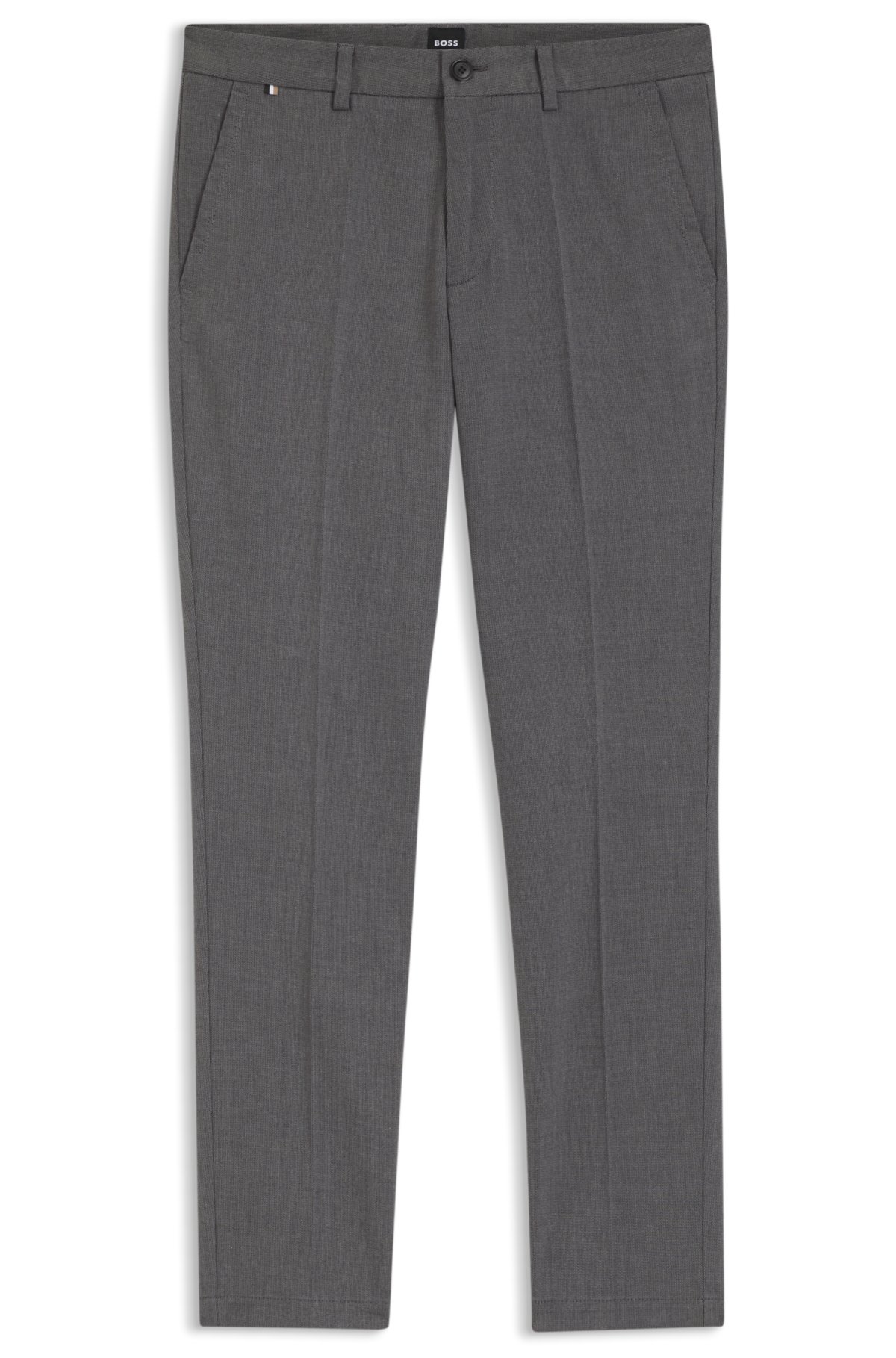 Slim-fit trousers in stretch-cotton dobby