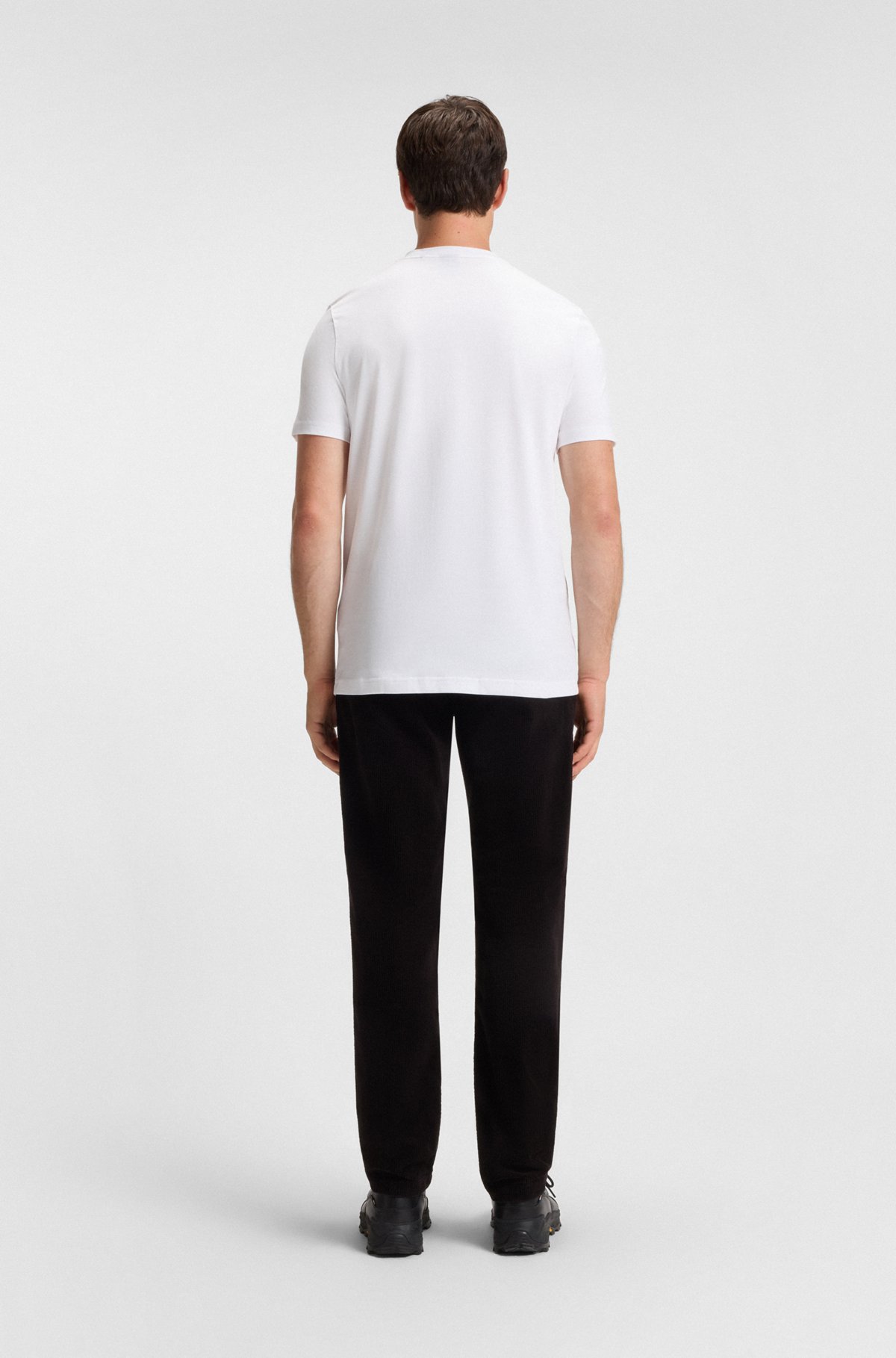 Cotton-jersey T-shirt with large logo print