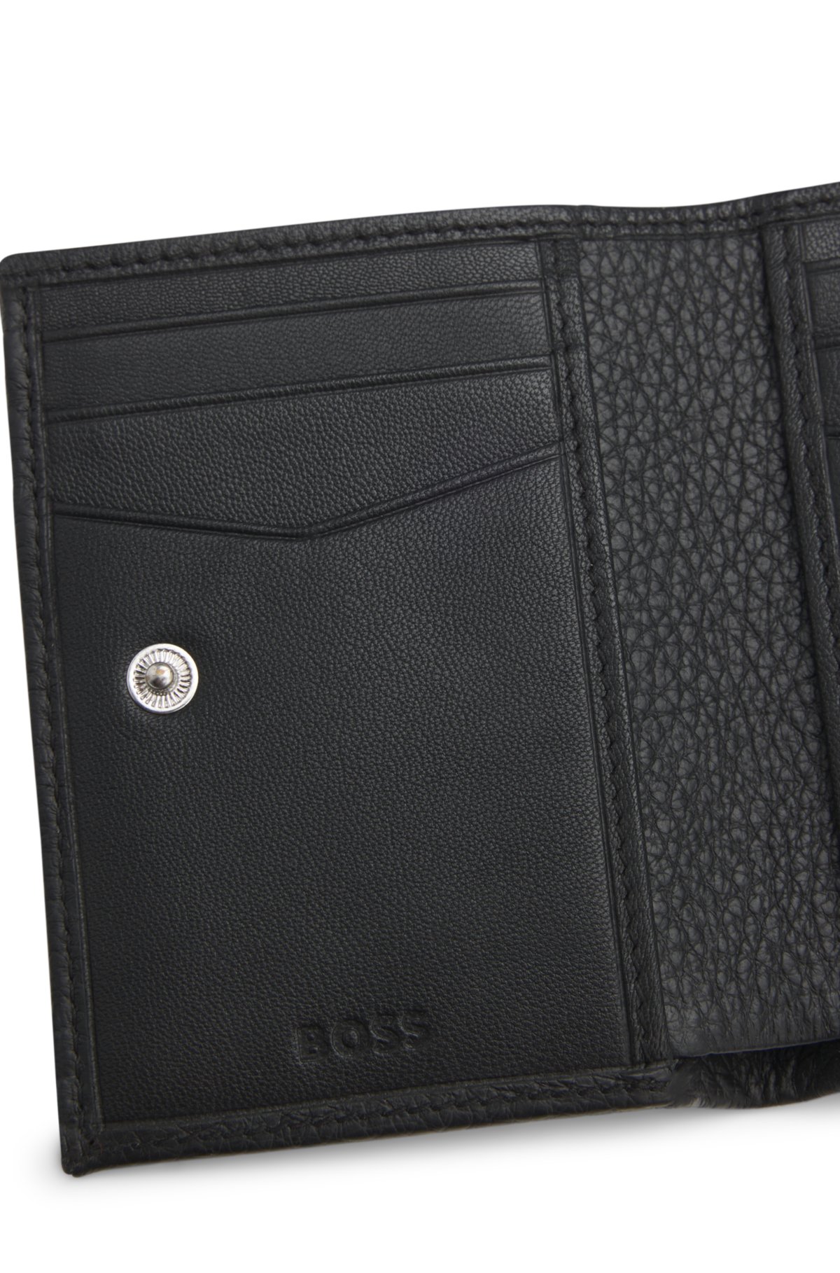 Logo-lettering wallet in grained leather