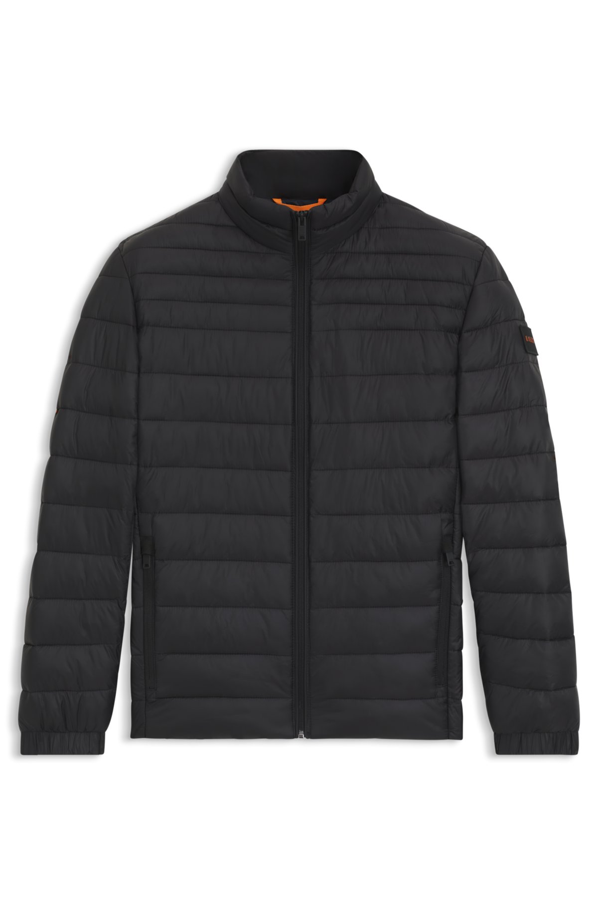 Mixed-quilting packable jacket with water-repellent finish