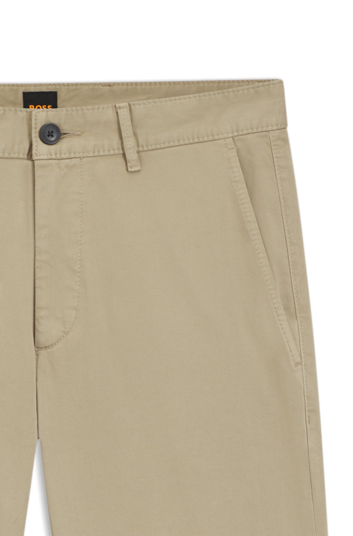 Slim-fit chinos in stretch-cotton satin