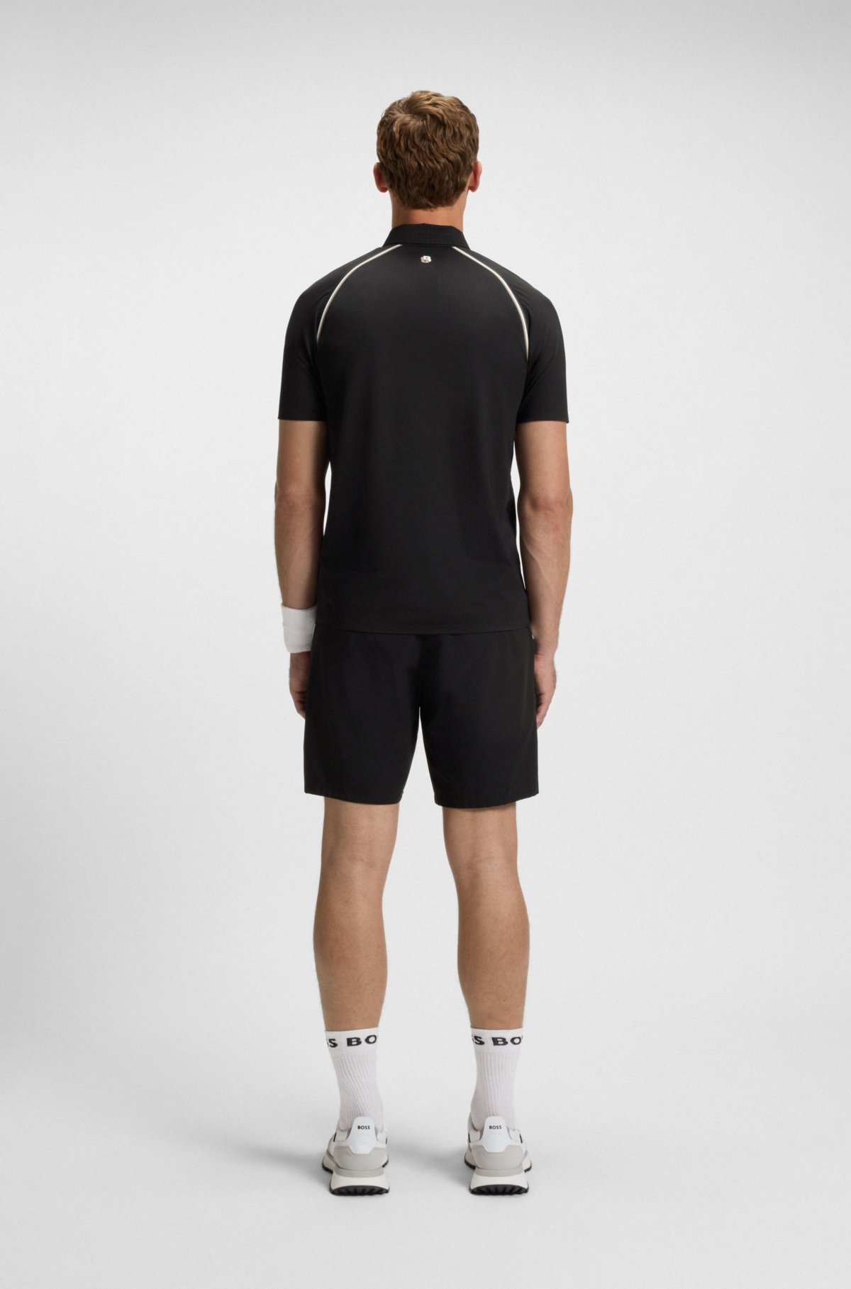 Active signature-stripe polo shirt with odour control